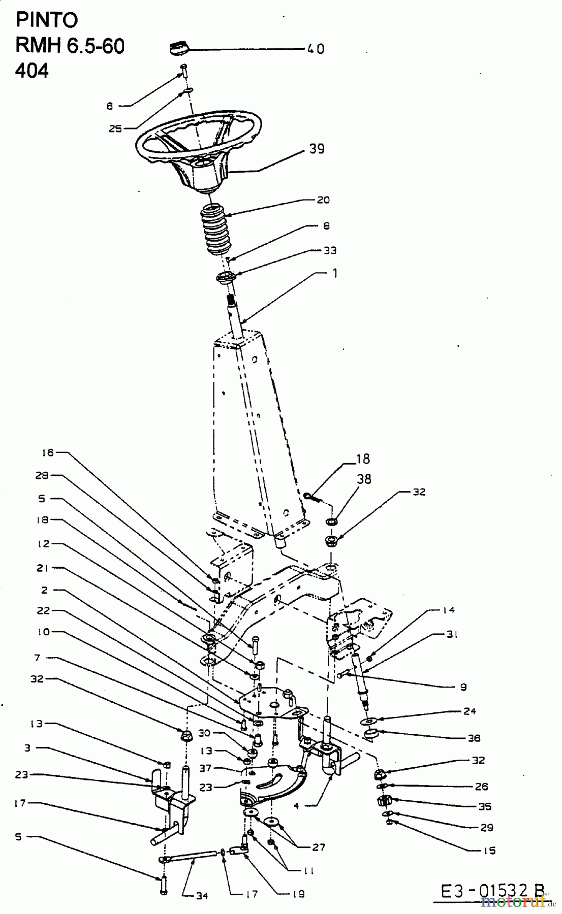  Raiffeisen Rasentraktoren RMH 6,5-60 13B6064-628  (2002) Lenkung, Vorderachse