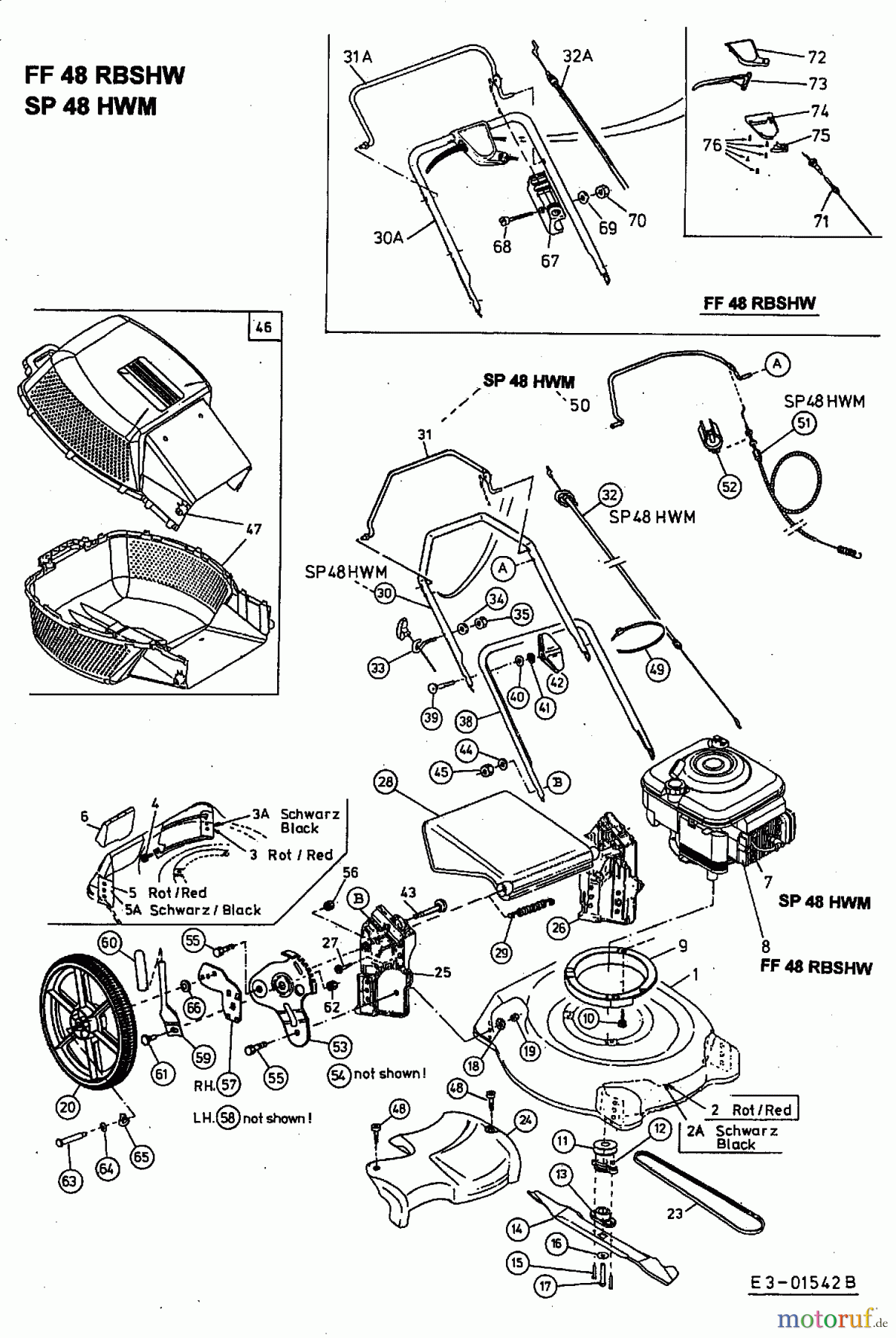  MTD ältere Modelle Motormäher mit Antrieb SP 48 HWM 12A-V44A678  (2002) Grundgerät