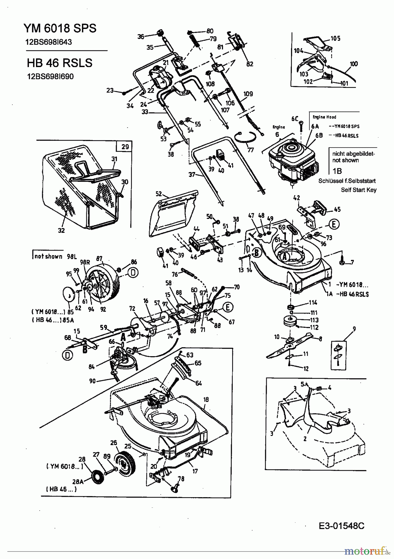 Gutbrod Motormäher mit Antrieb HB 46 RSLS 12BS698I690  (2003) Grundgerät