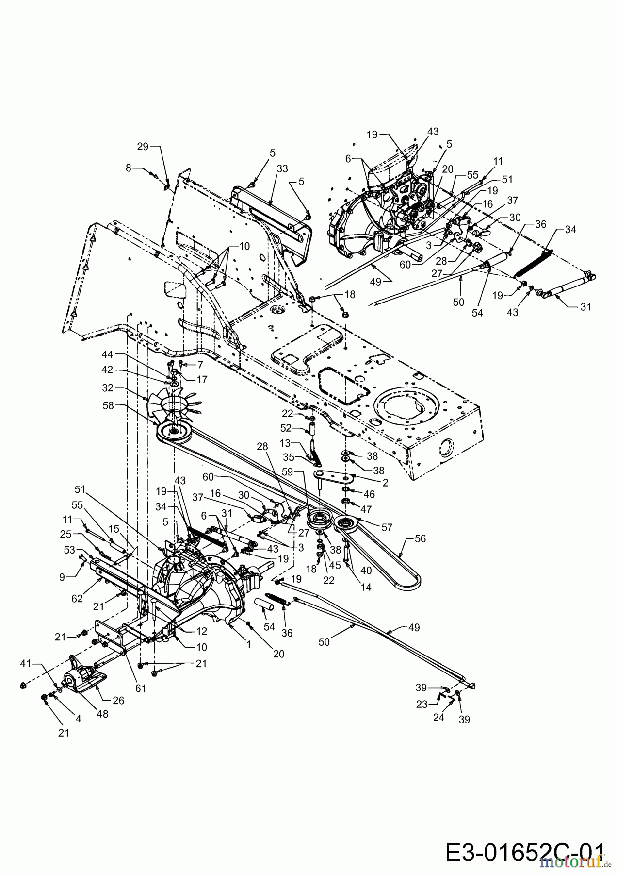  MTD Rasentraktoren SN 170 A 13AP518N670  (2002) Fahrantrieb