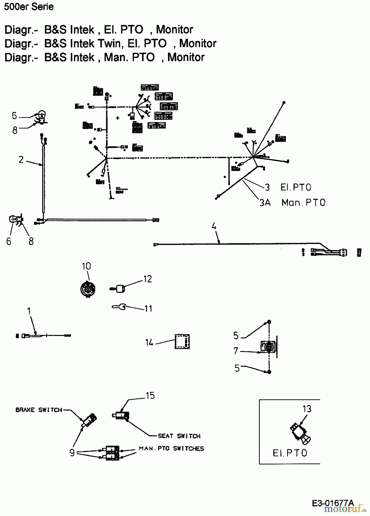  MTD ältere Modelle Rasentraktoren SN 210 A 13BO508N678  (2003) Elektroteile