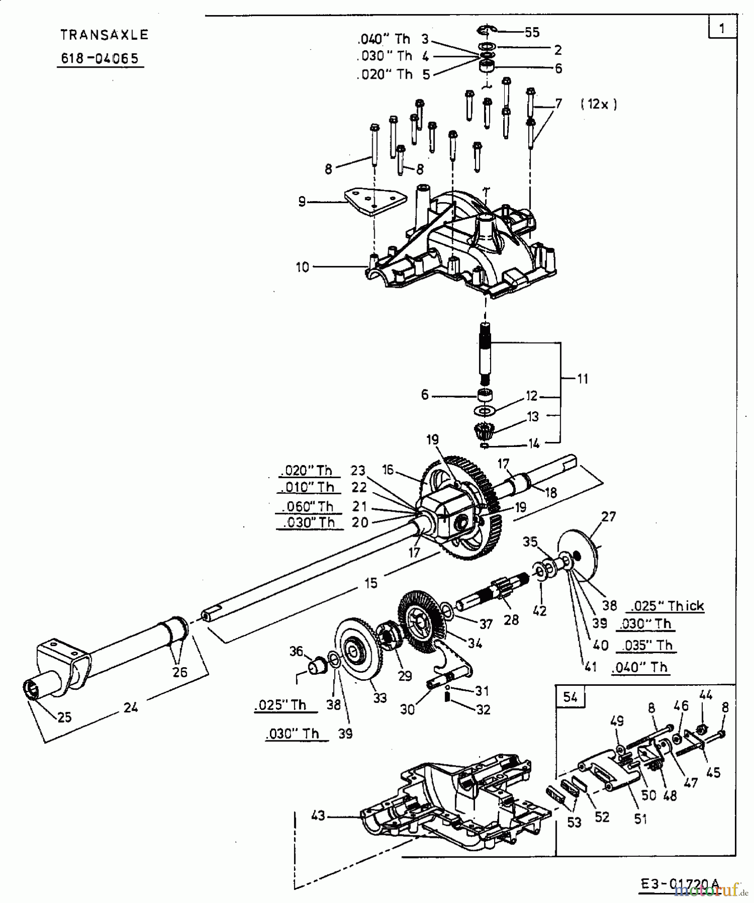  MTD ältere Modelle Rasentraktoren SN 180 AT 13B7508N678  (2004) Getriebe
