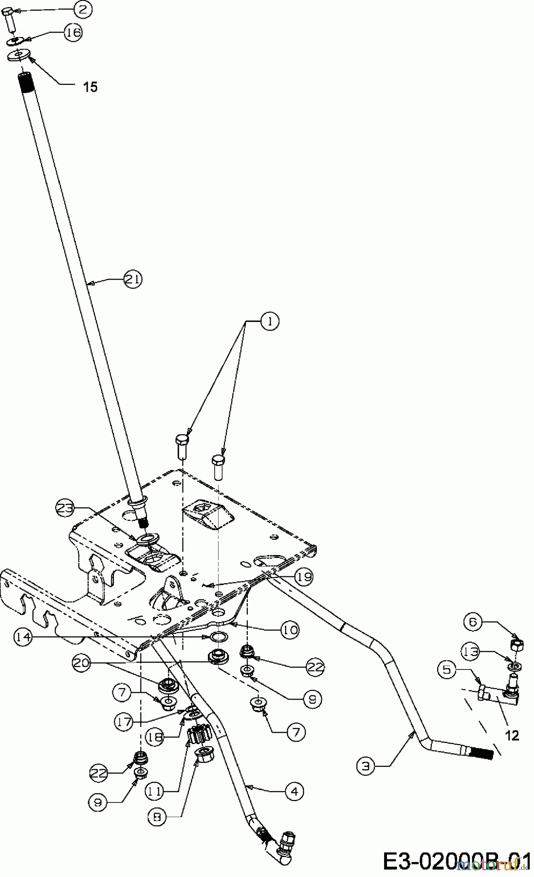  MTD Rasentraktoren 180/105 H 13AT493N678  (2007) Lenkung