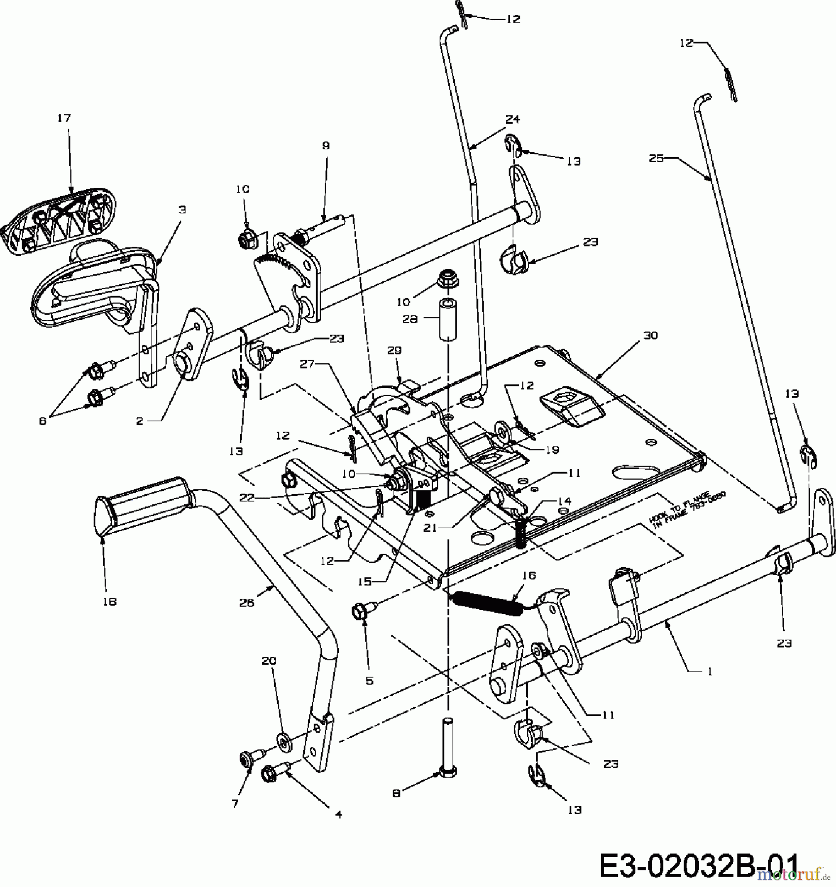  Raiffeisen Rasentraktoren RMH 520-105 H 13BT517N628  (2007) Pedale