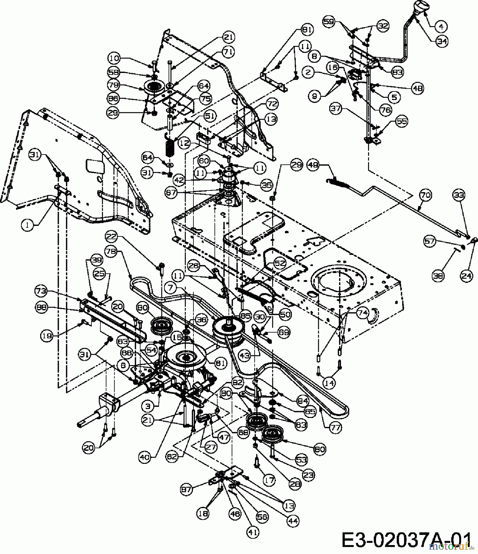  MTD ältere Modelle Rasentraktoren SN 150 A 13BA508N678  (2004) Fahrantrieb