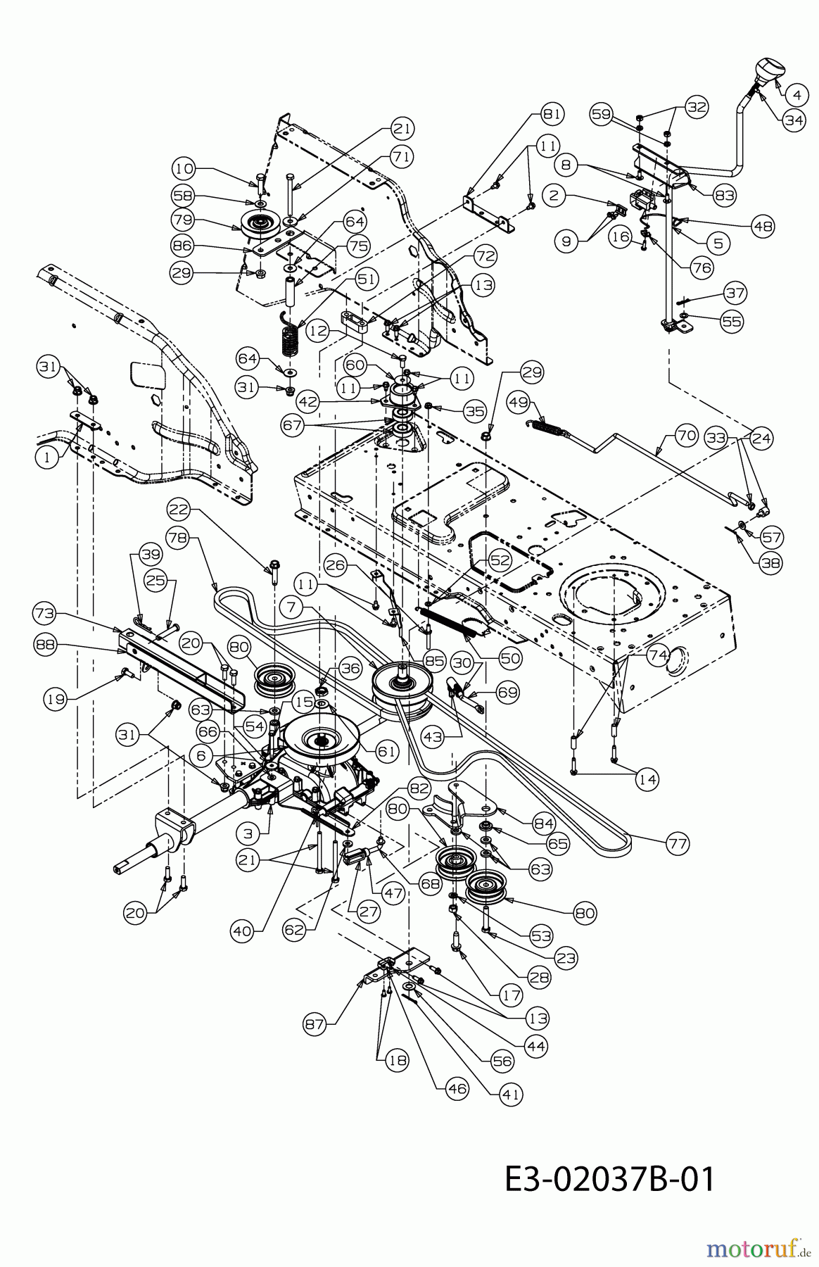  MTD ältere Modelle Rasentraktoren RH 175/105 A 13A3488N600  (2005) Fahrantrieb