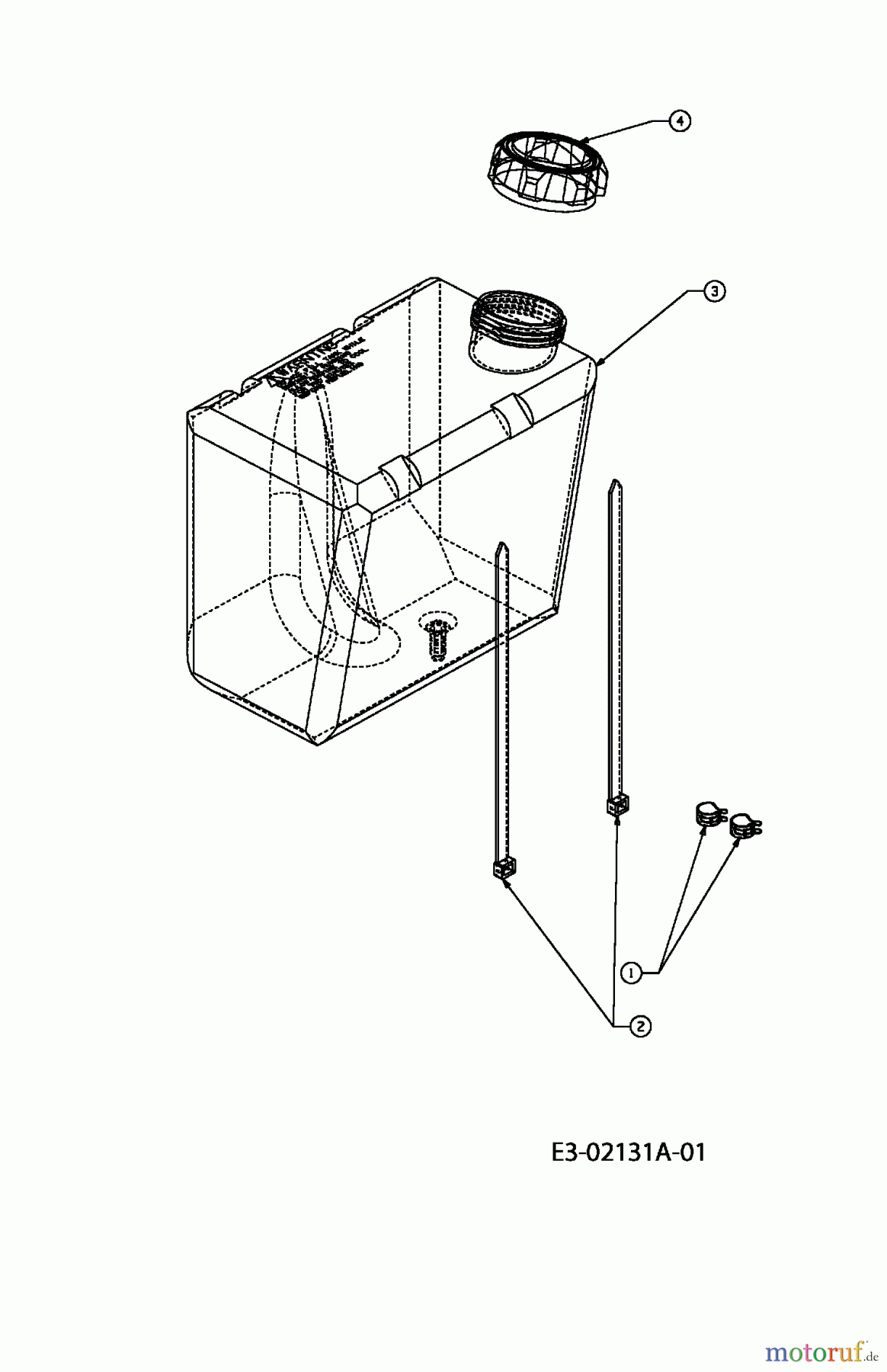  MTD ältere Modelle Rasentraktoren RH 125/92 13D1452E600  (2004) Tank