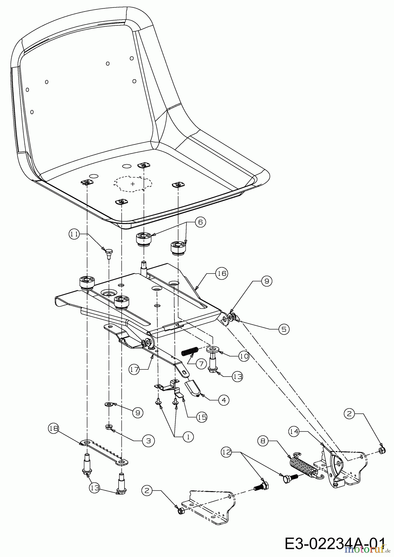  Gutbrod Rasentraktoren GLX 117 SAL 13AU606H690  (2004) Sitzträger