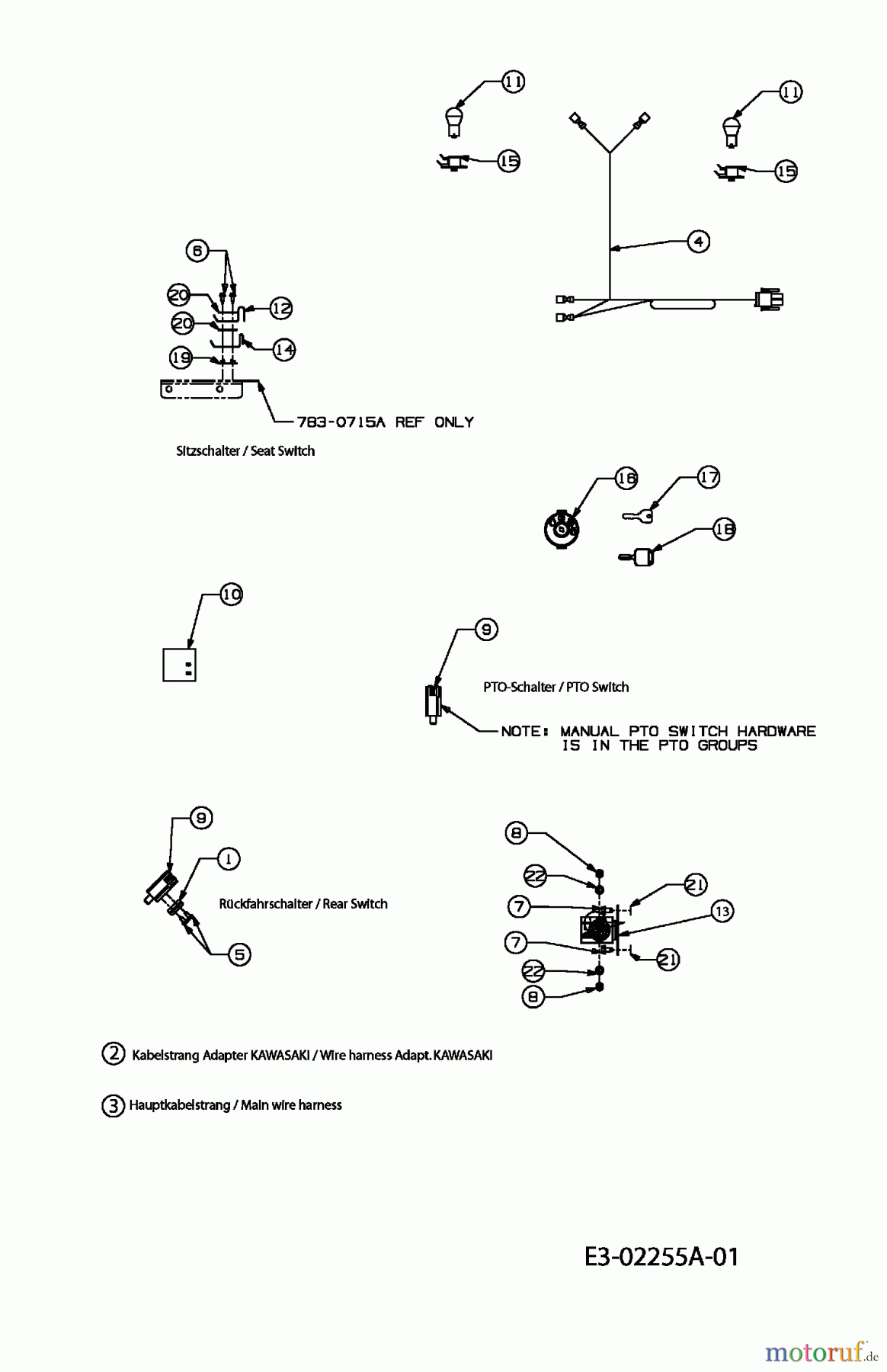  Gutbrod Rasentraktoren DLX 107 SALK 13AI606G690  (2004) Elektroteile