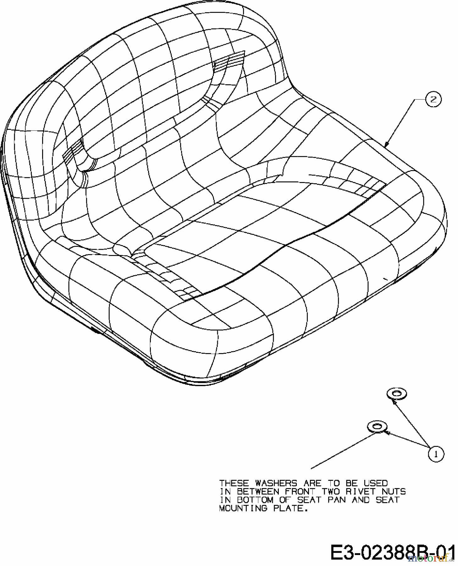  Efco Rasentraktoren Formula 97/13.5 T 13AH779F637  (2007) Sitz mit niedriger Rückenlehne (248mm)