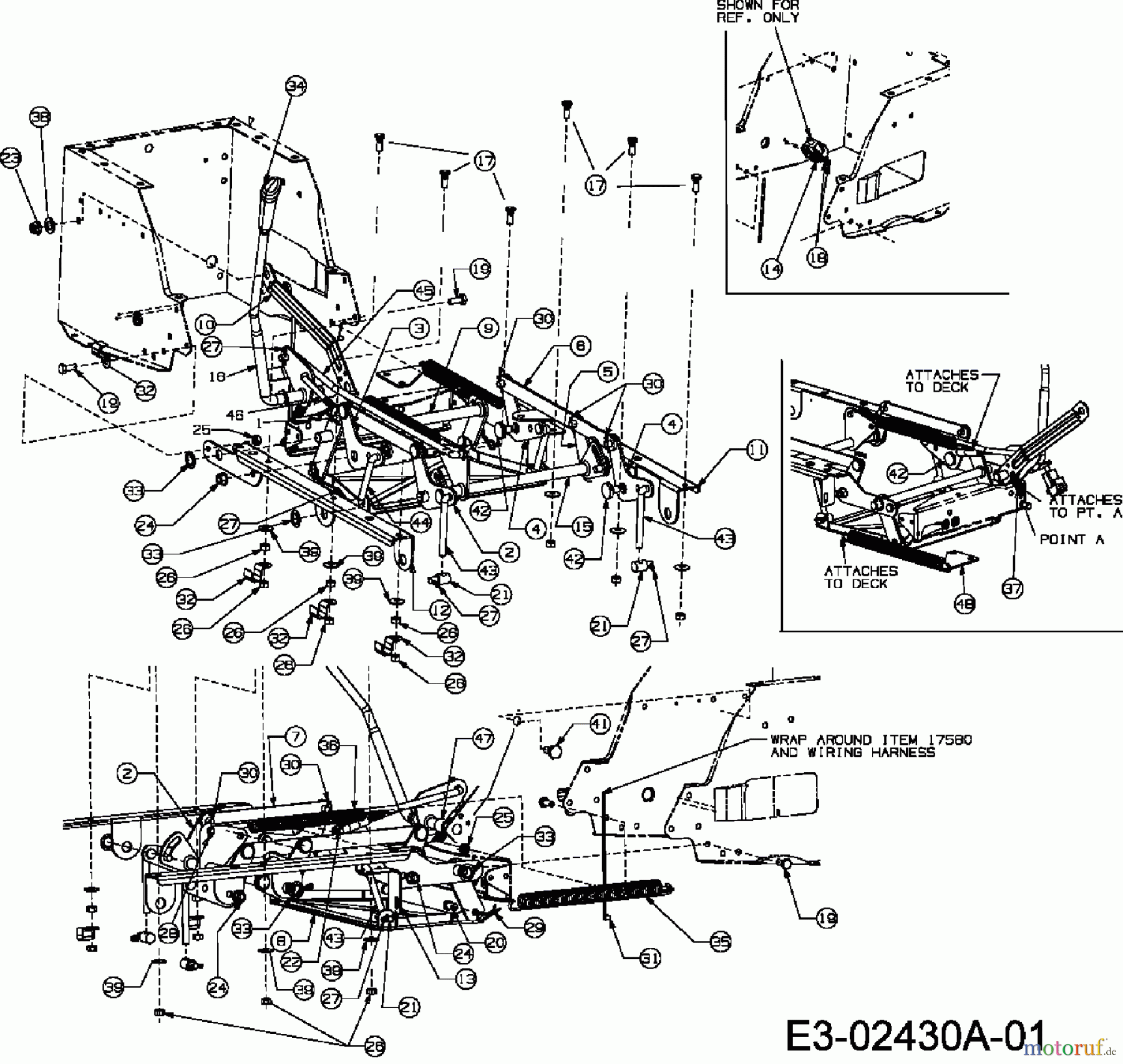  MTD ältere Modelle Rasentraktoren RH 115/76 13D1452C400  (2006) Mähwerksaushebung