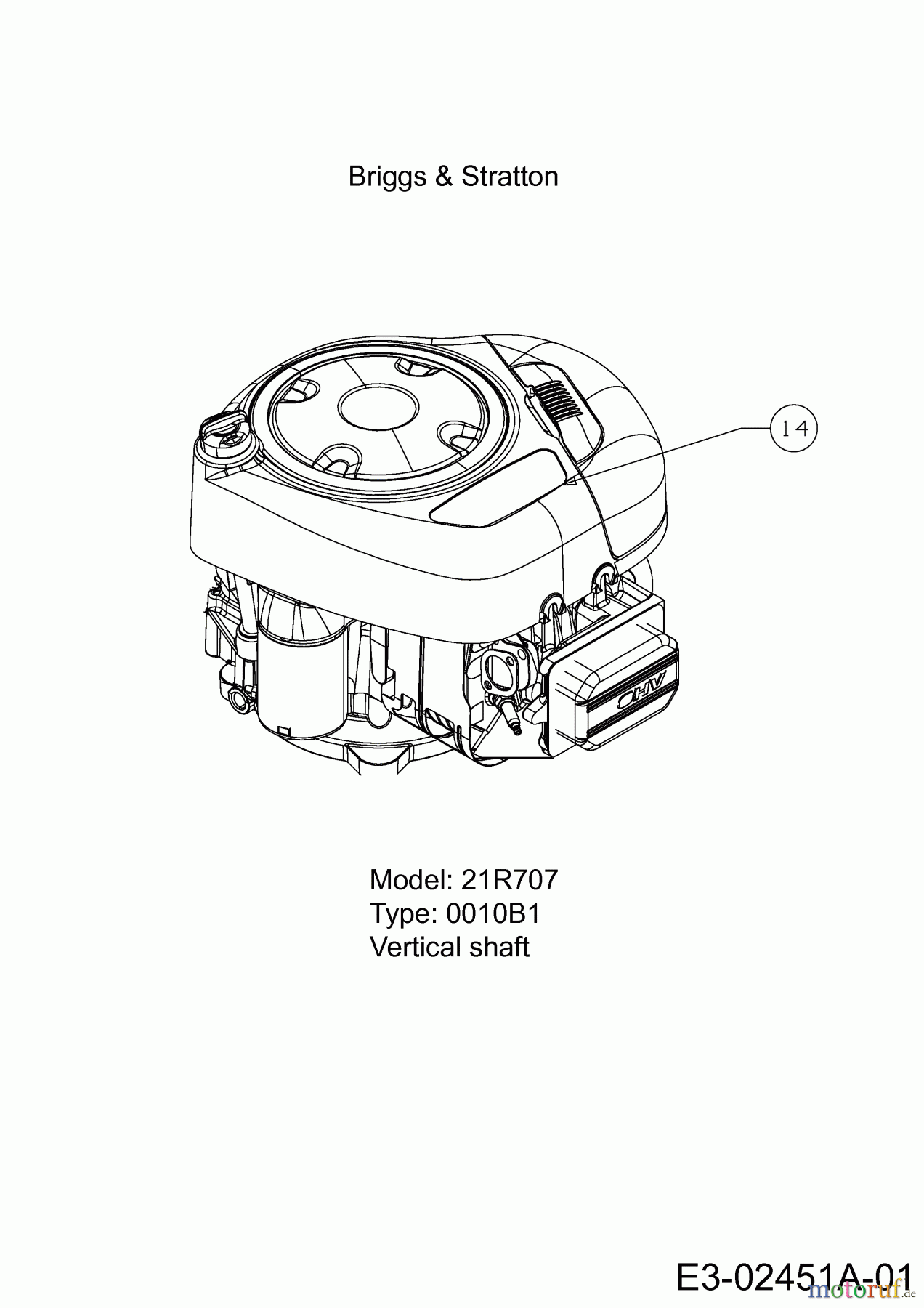  MTD Rasentraktoren Smart RF 125 13HH76KF600  (2016) Motor Briggs & Stratton