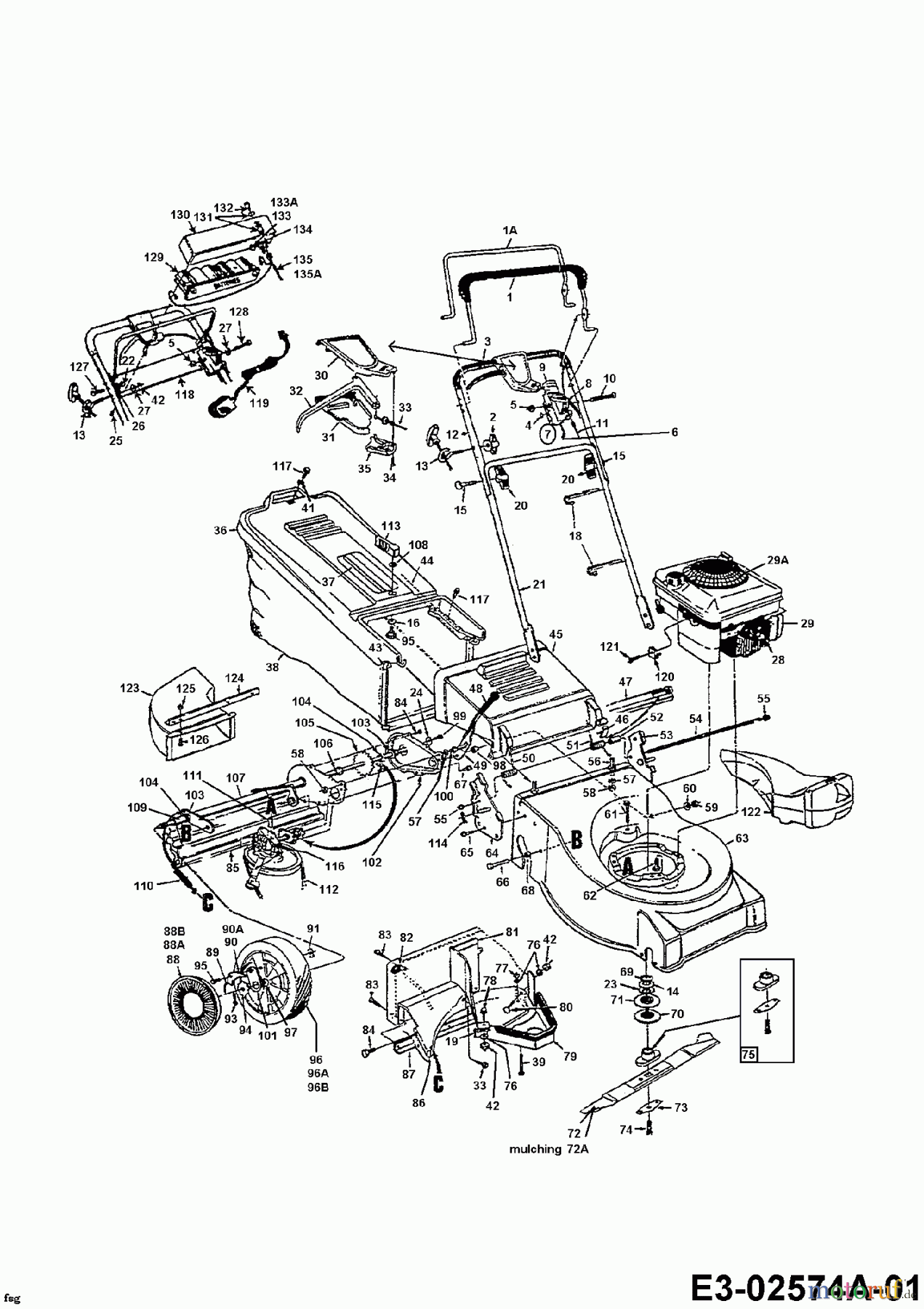  MTD Motormäher mit Antrieb GES 53 12A-478C678  (1997) Grundgerät