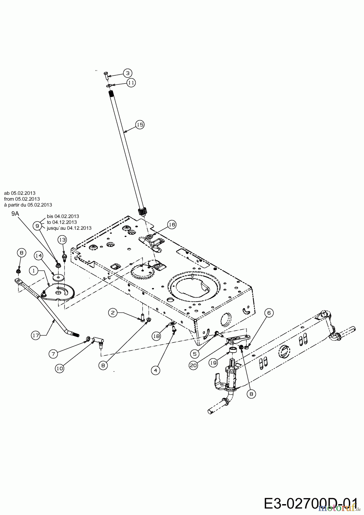 MTD Rasentraktoren 117/22 13AT785T306  (2013) Lenkung
