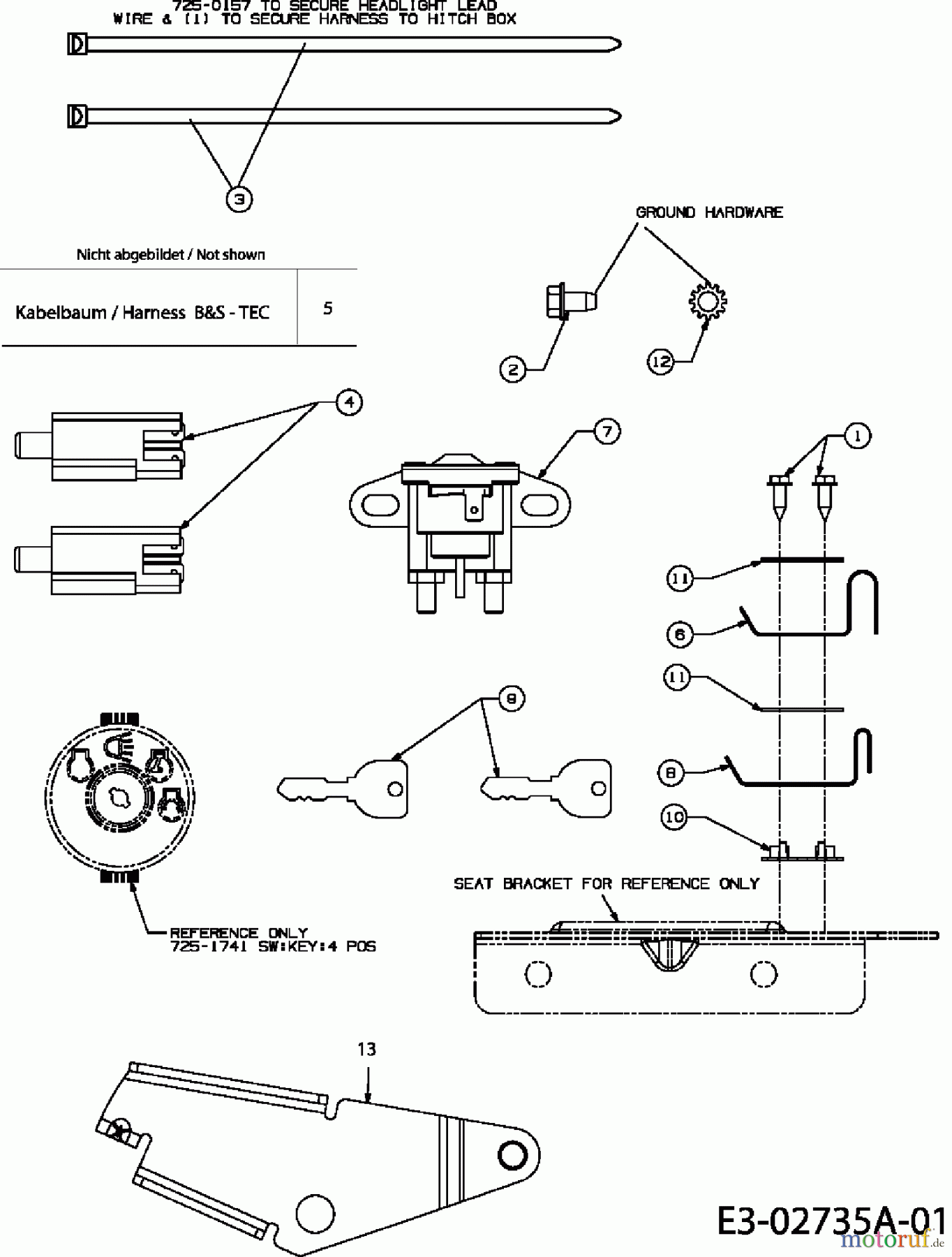  Iks-Pro Rasentraktoren 200 KLA 13AP798G660  (2006) Elektroteile