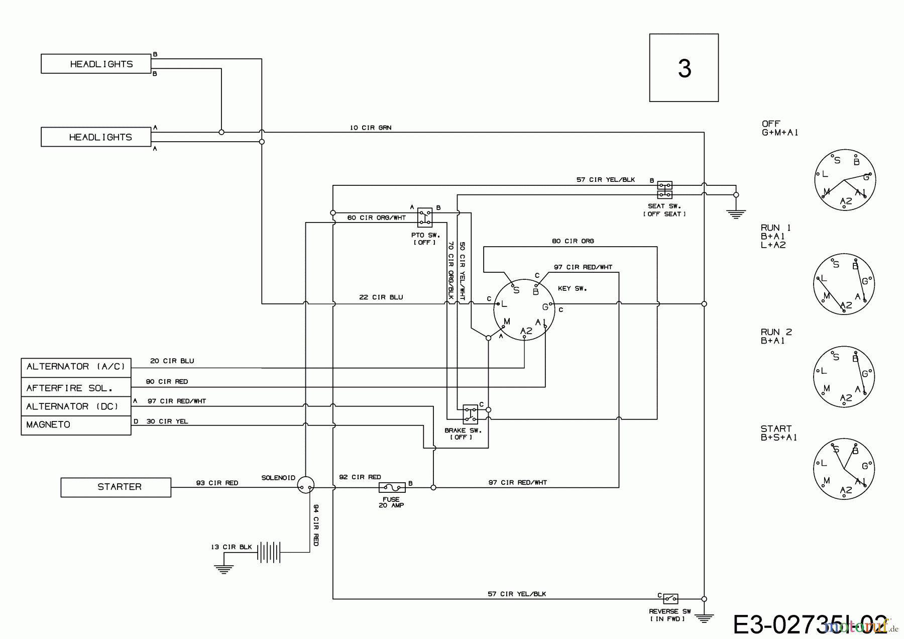  MTD Rasentraktoren DL 960 T 13H276KF677  (2017) Schaltplan