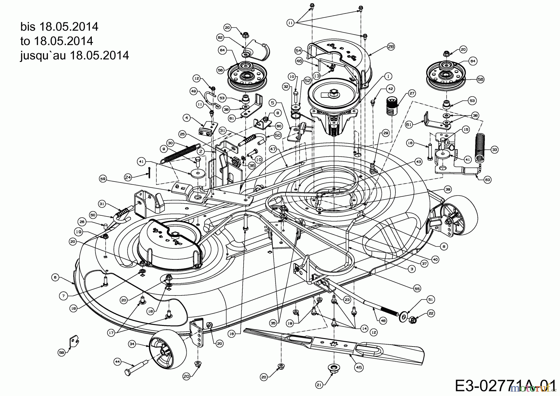  Troy-Bilt Rasentraktoren Horse XP 46 13WX79KT066  (2014) Mähwerk T (46