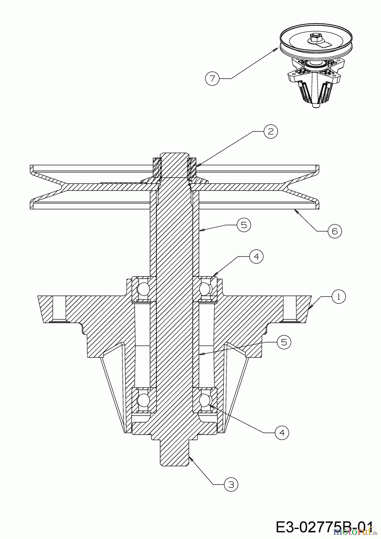 Troy-Bilt Rasentraktoren TB 46 Automatic 13AL78KT309 (2017) Messerspindel 618-06989