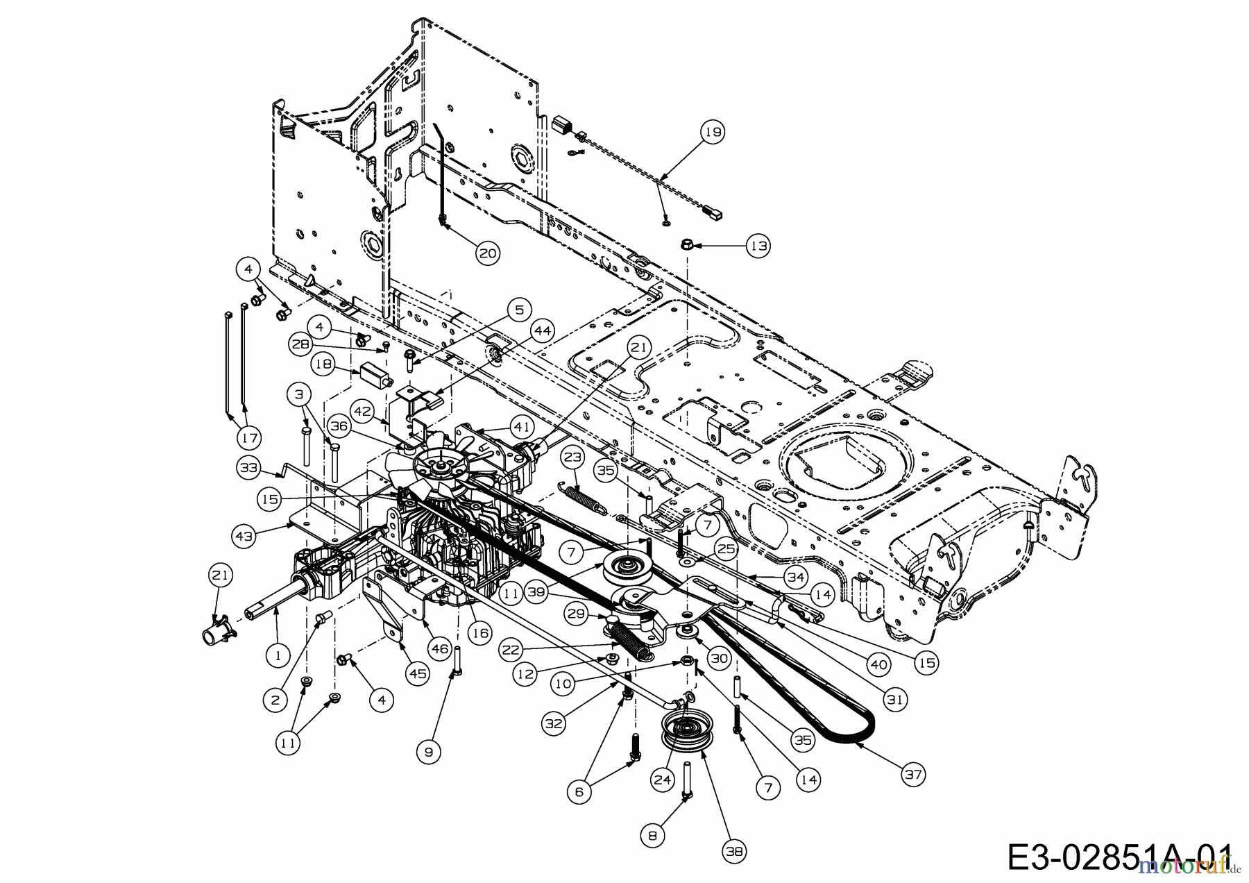  Cub Cadet Rasentraktoren LTX 1050 13AQ93AP330  (2014) Fahrantrieb