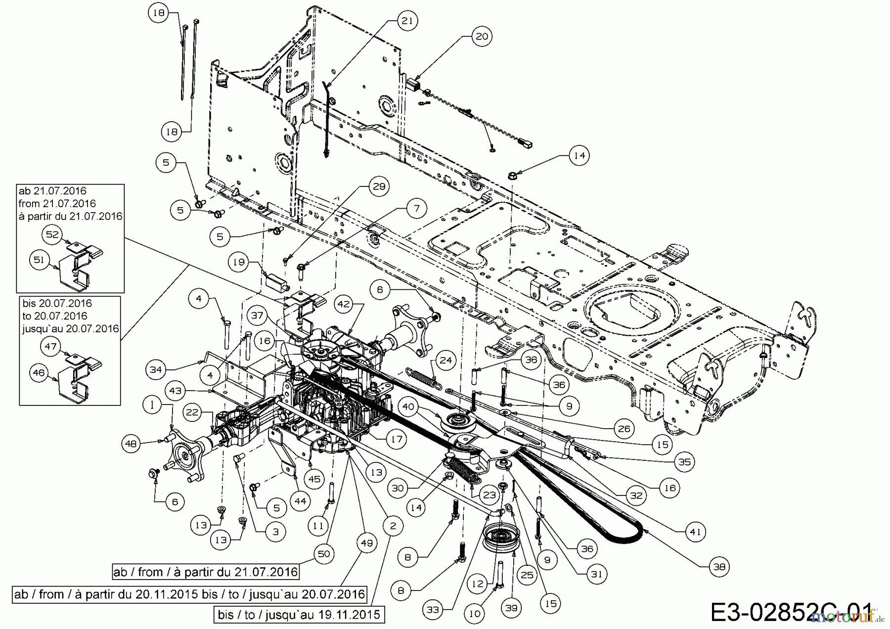  Cub Cadet Rasentraktoren CC 1022 KHT 13HP93AT603  (2016) Fahrantrieb