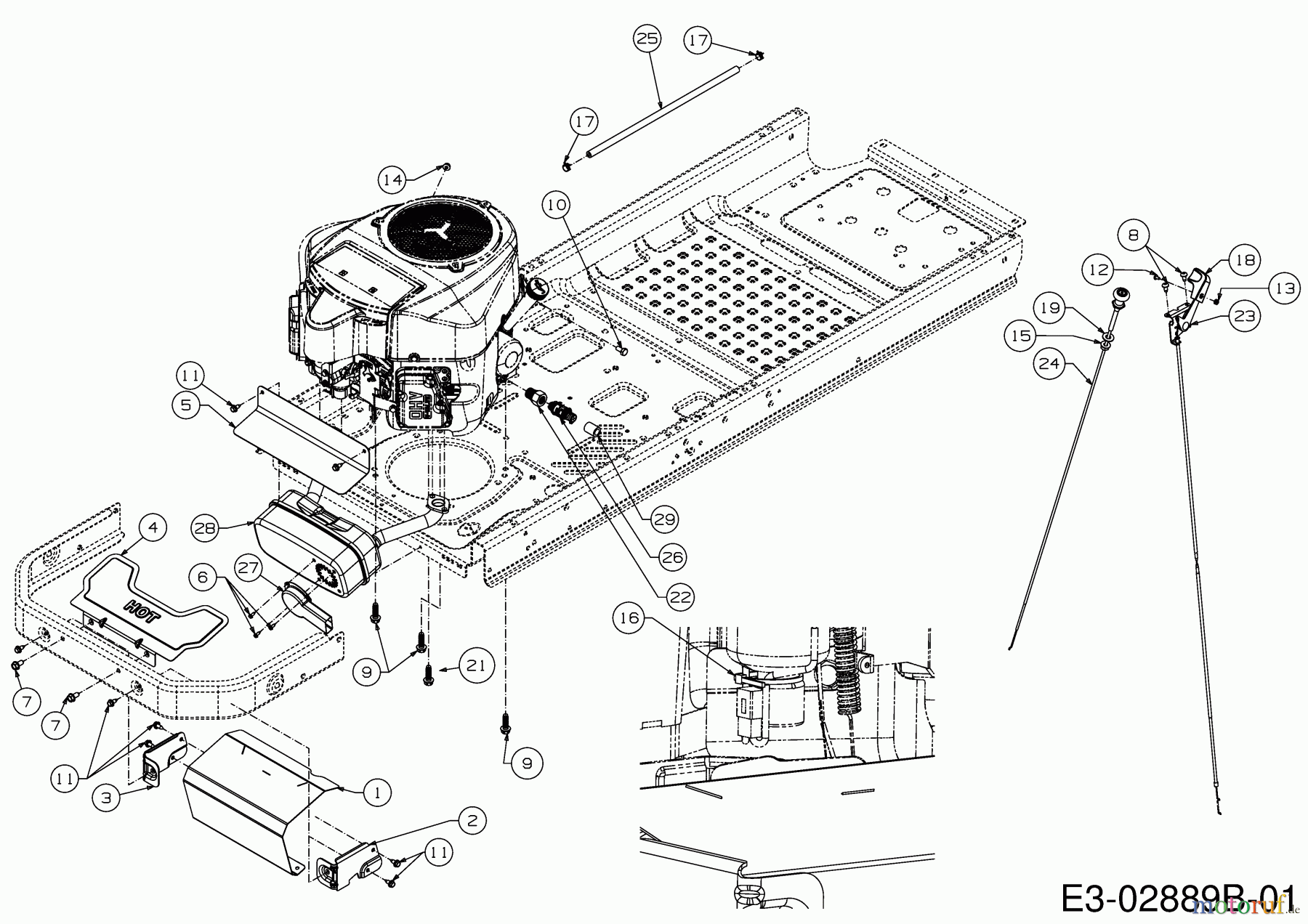  Cub Cadet Zero Turn RZT L 50 17AICACQ603  (2016) Choke- und Gaszug, Motorzubehör