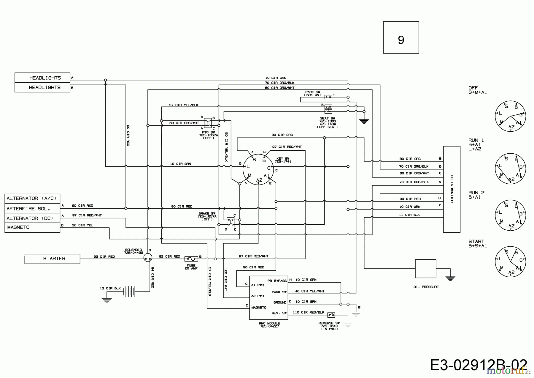  Gutbrod Rasentraktoren DLX 107 SHLK 13AI616G690  (2007) Schaltplan