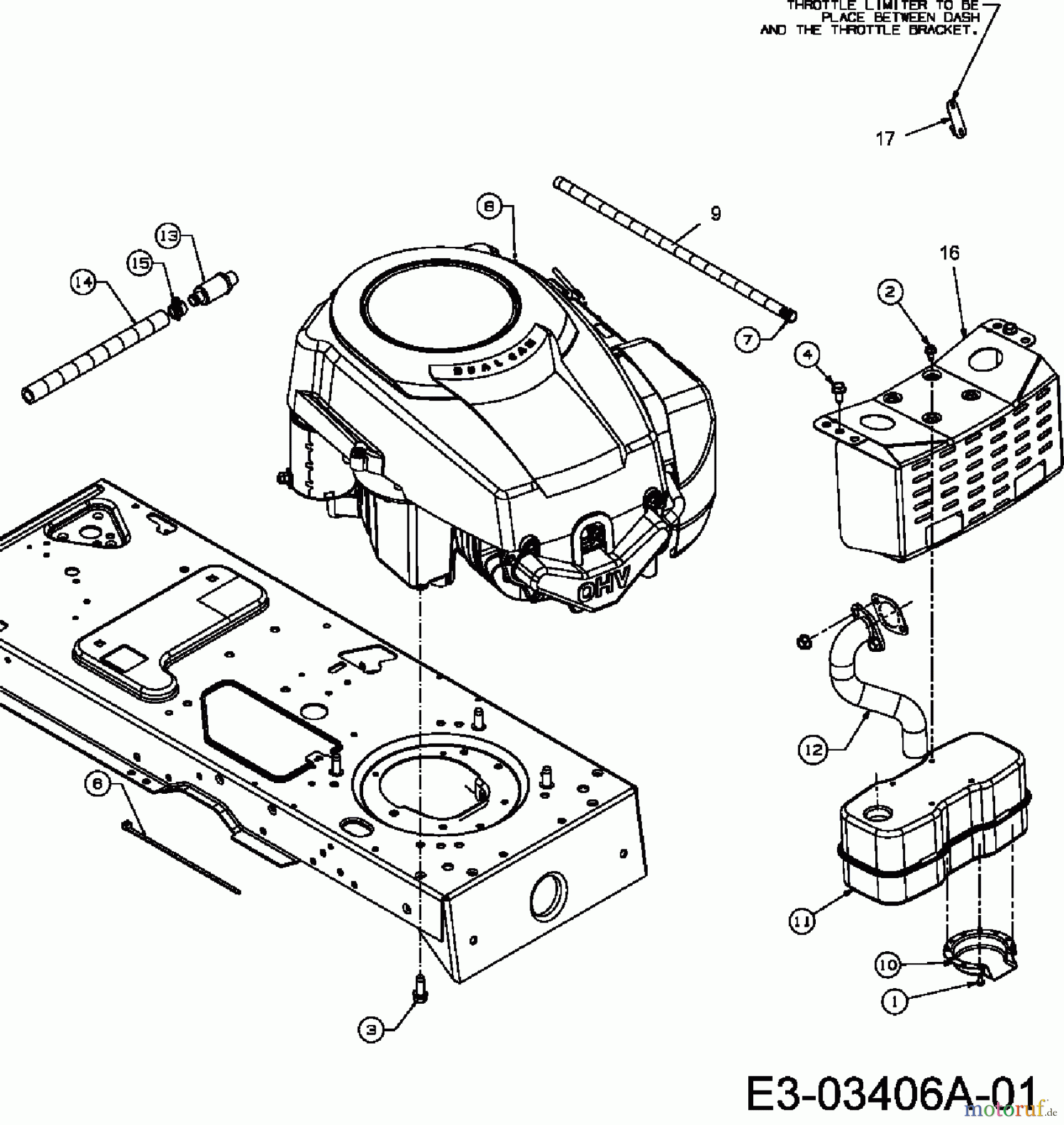  Gutbrod ältere Modelle Rasentraktoren GLX 105 RA 13BW506N690  (2007) Motorzubehör