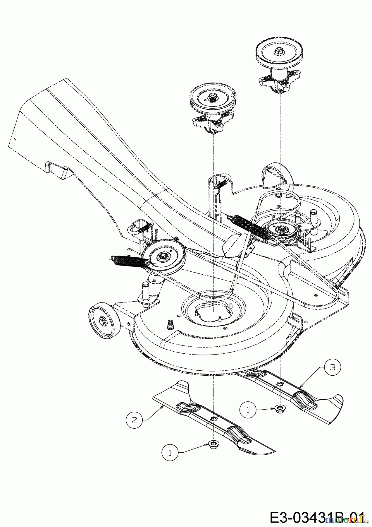  Wolf-Garten Rasentraktoren 105.175 H 13HN71WN650  (2017) Messer