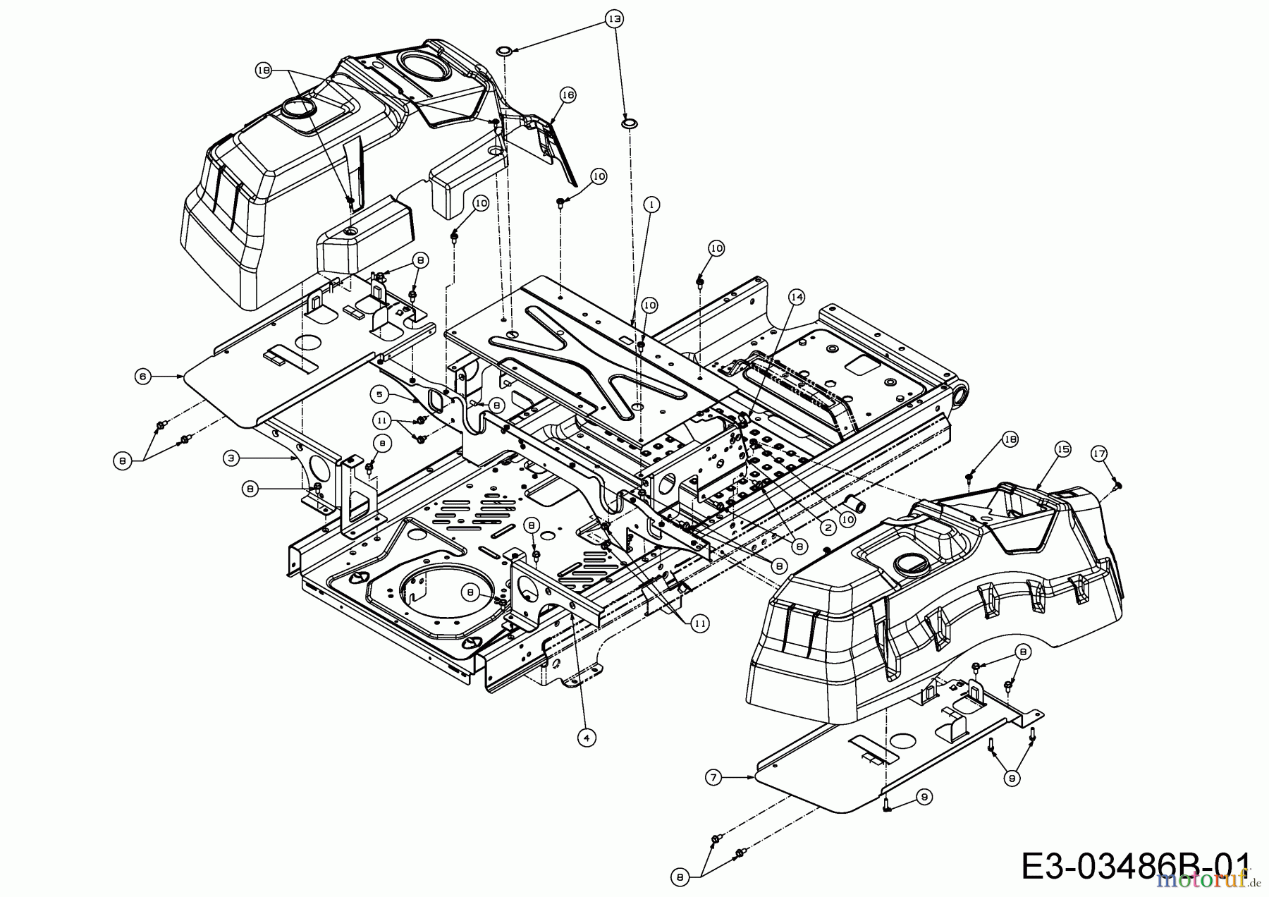  Cub Cadet Zero Turn Z-Force SZ 60 17ASDGHD010  (2015) Sitzplatte, Trägerplatte Tank, Tankverkleidung