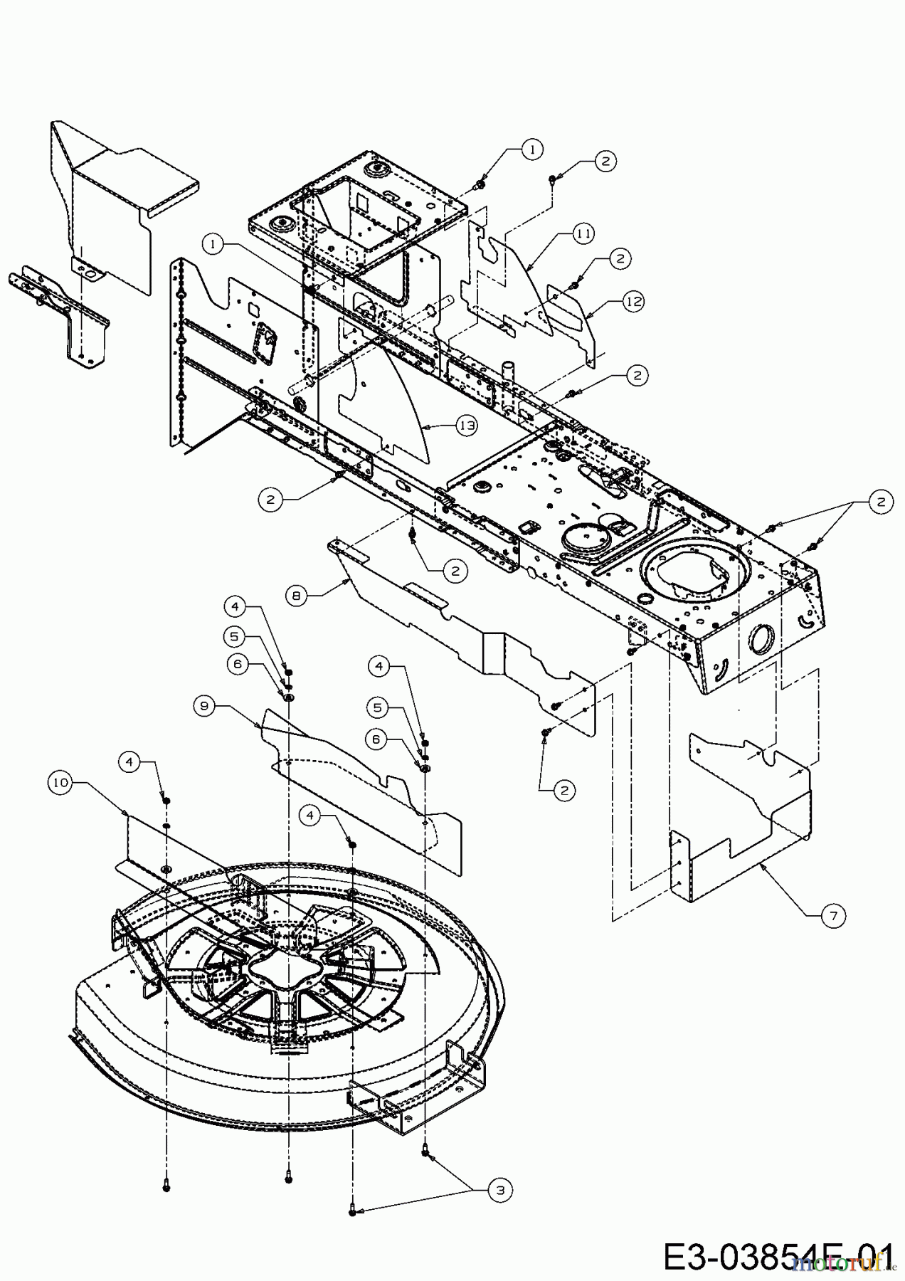 Gartenland Rasentraktoren GL 12.5/76 T 13HH77GC640  (2017) Abdeckungen Mähwerk A,C (30