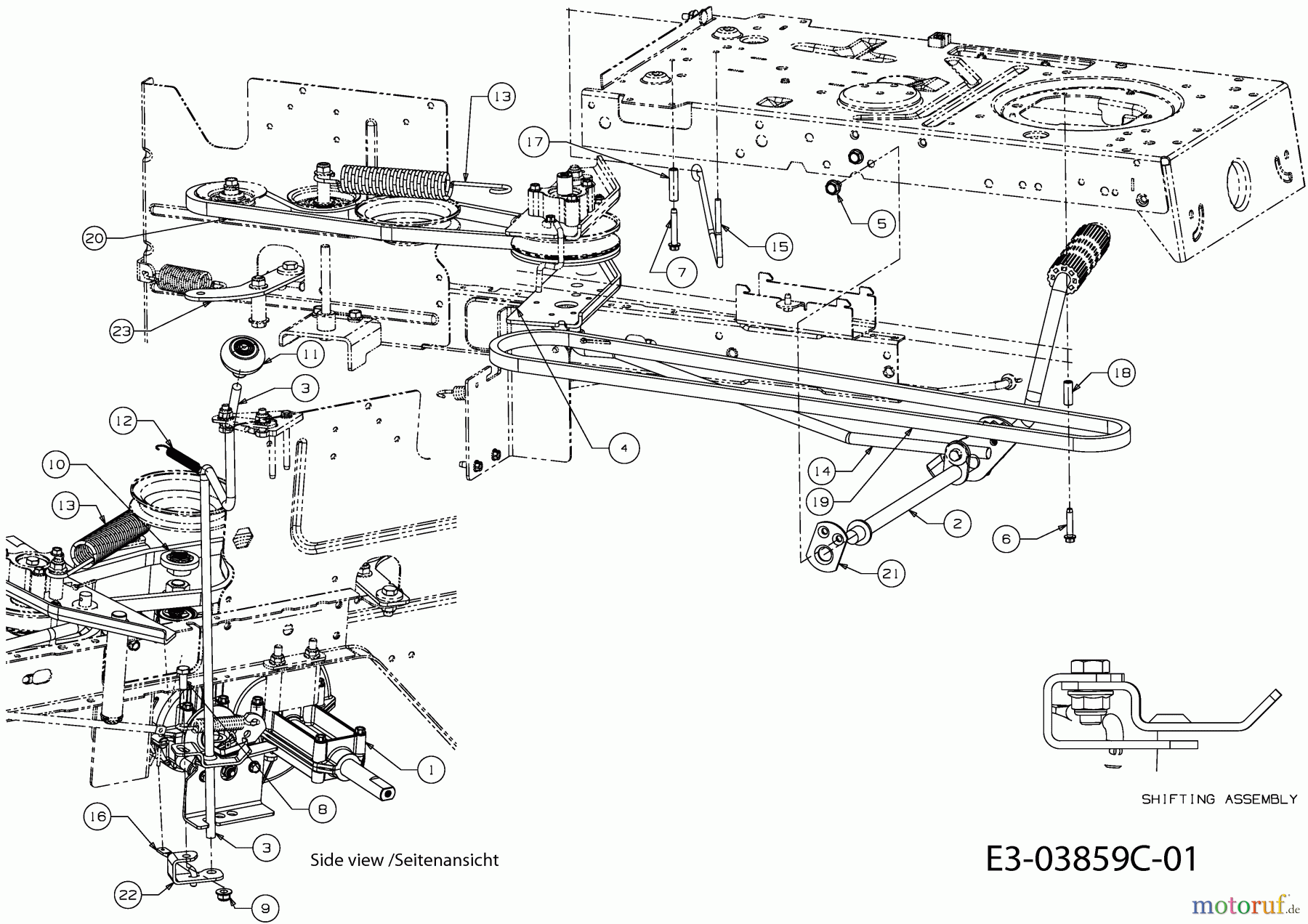  Grey-Line Rasentraktoren 92-135 13LH761E680  (2010) Fahrantrieb, Pedal, Schalthebel