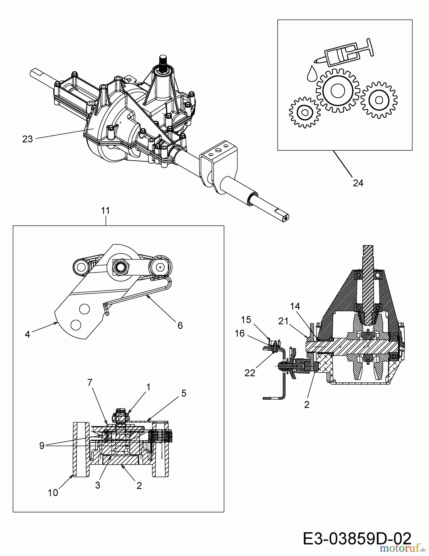 MTD Rasentraktoren 14 P-92 RD 13B2765E635  (2012) Bremse, Getriebe