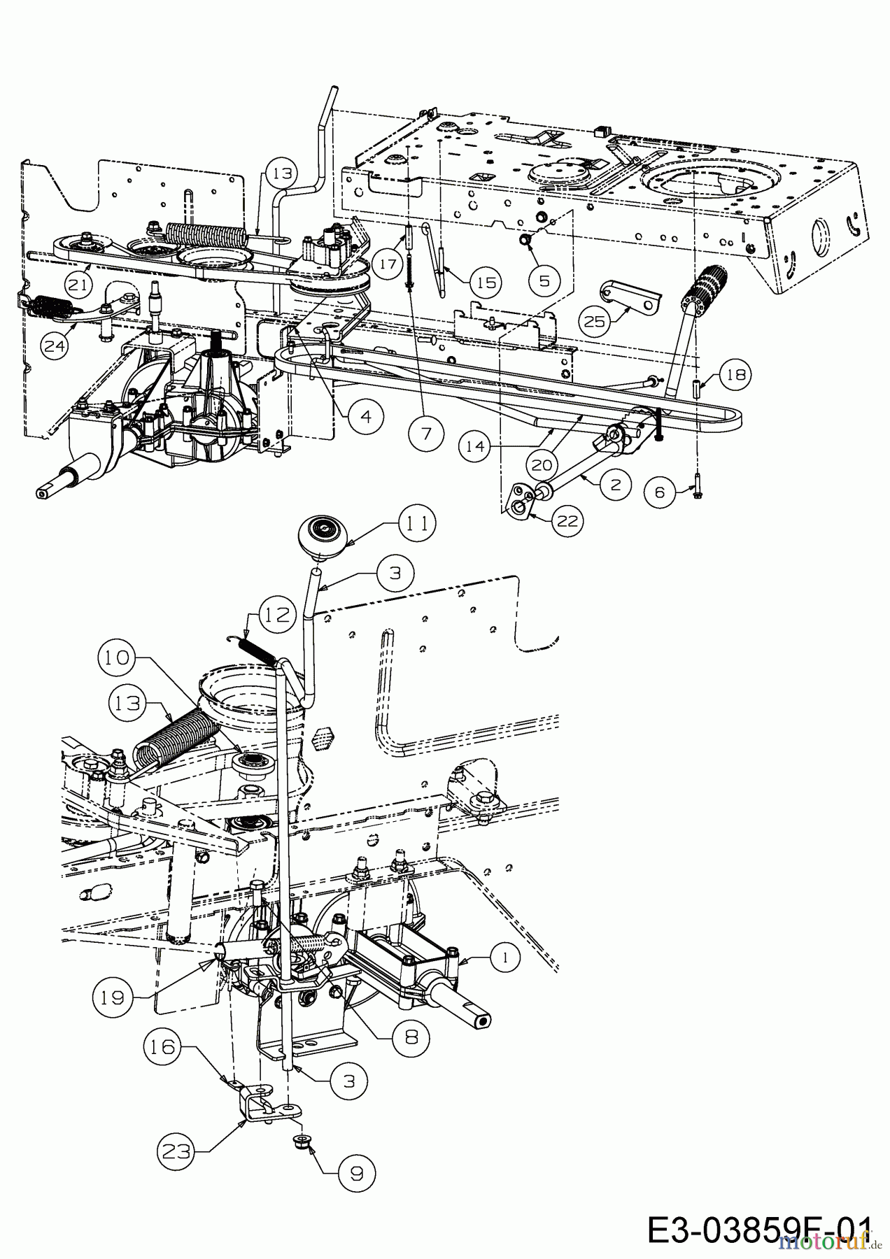  Guem Rasentraktoren GE 175 13HN763E607  (2015) Fahrantrieb, Pedal, Schalthebel