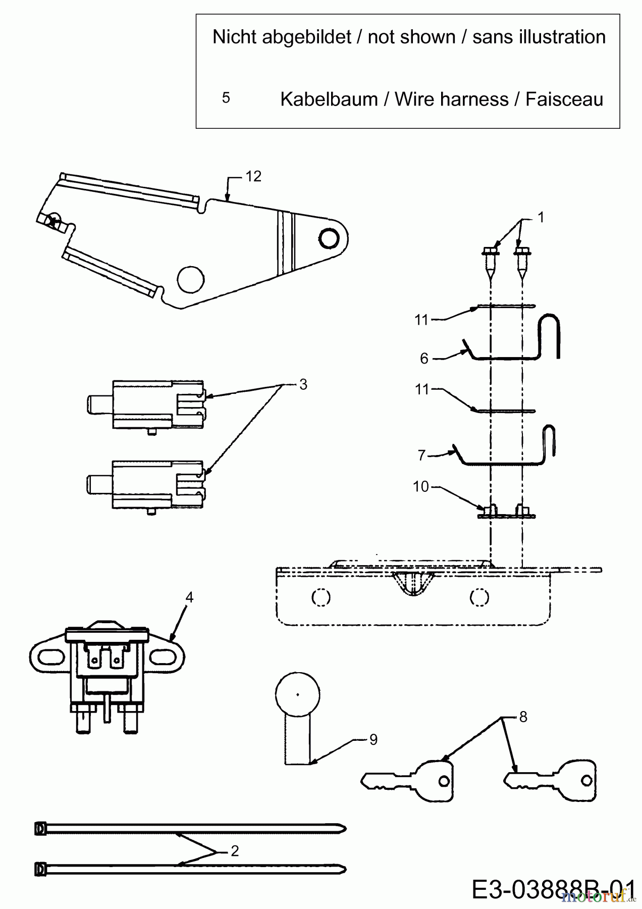  Yard-Man ältere Modelle Rasentraktoren A 7135 A 13AH784A643  (2008) Elektroteile, Schaltplan