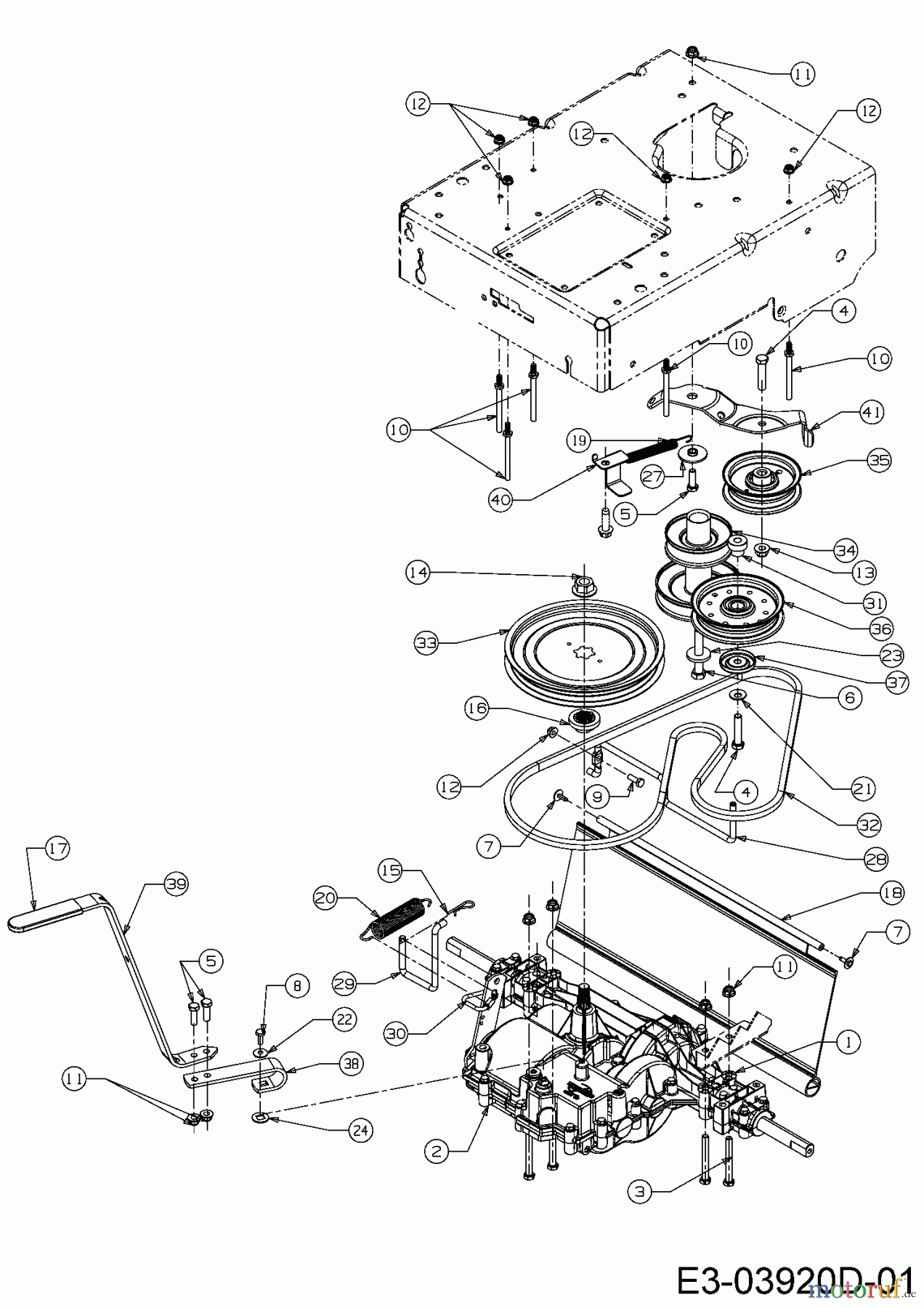  Cub Cadet Motormäher mit Antrieb XM 3 KR 84 ES 12AE764U603  (2017) Getriebe, Motorkeilriemenscheibe