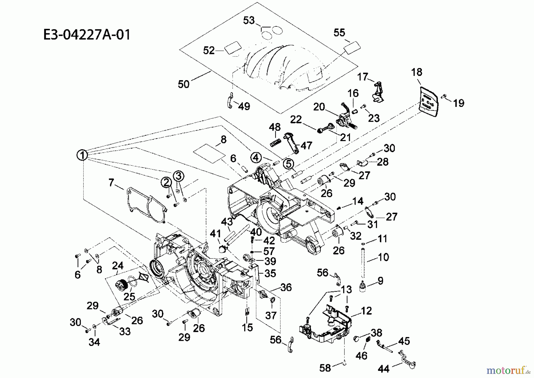  Cub Cadet Motorkettensägen CC 4256 41AY656G603  (2008) Kurbelgehäuse