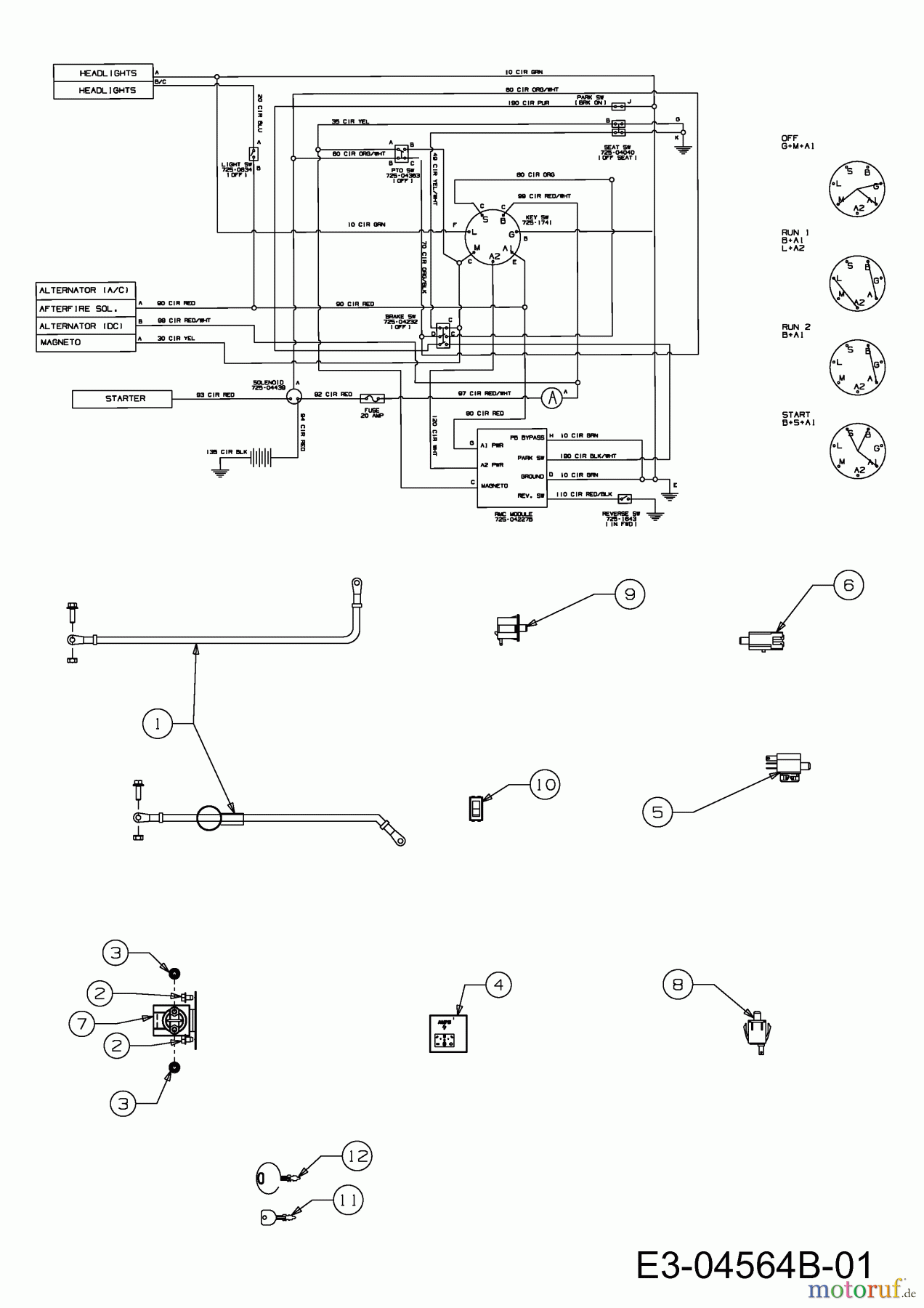  Massey Ferguson Rasentraktoren MF 50-25 SD 13AI92CP695  (2011) Elektroteile, Schaltplan