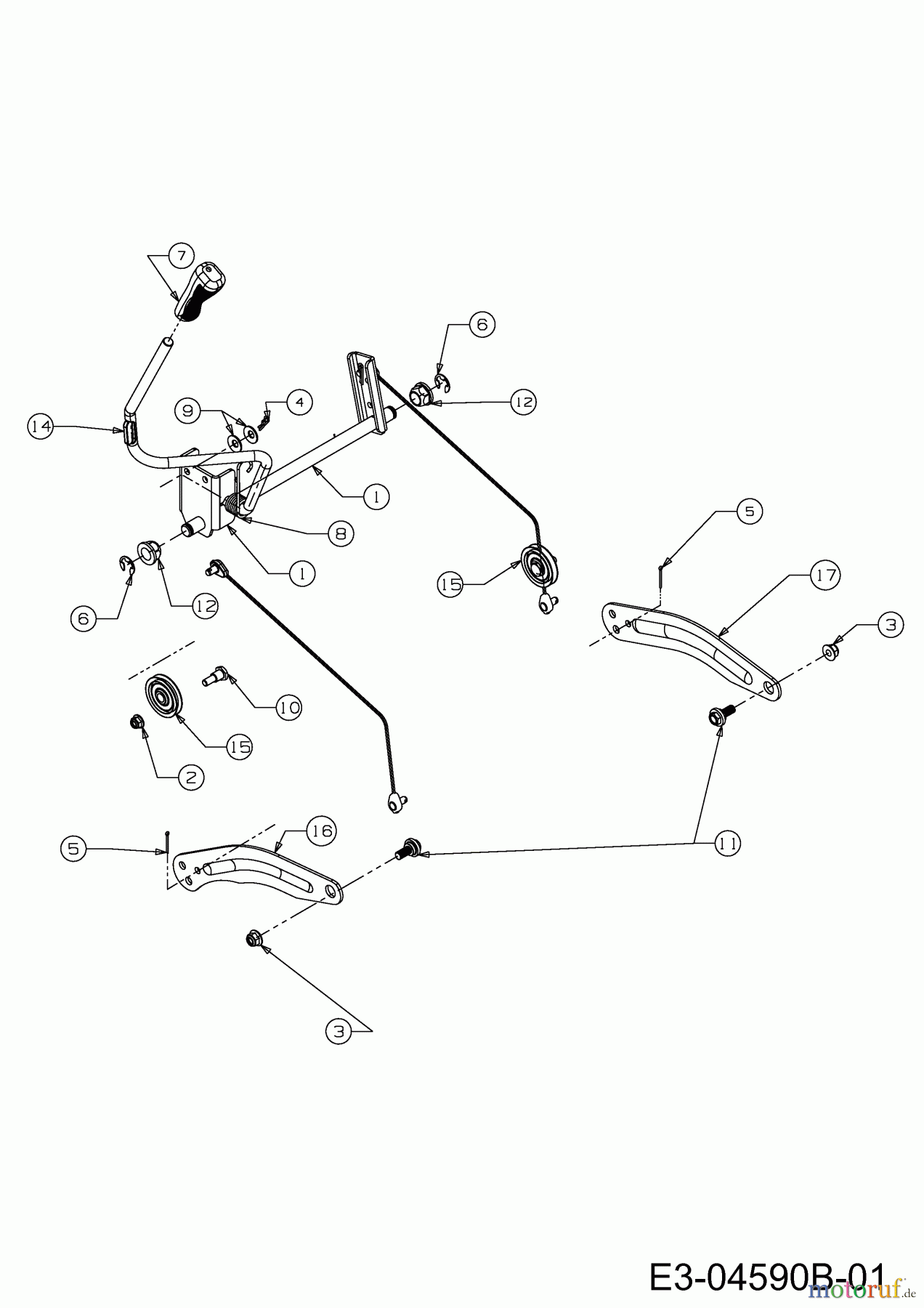  Troy-Bilt Rasentraktoren TB 4216 13AV90KS309  (2013) Mähwerksaushebung