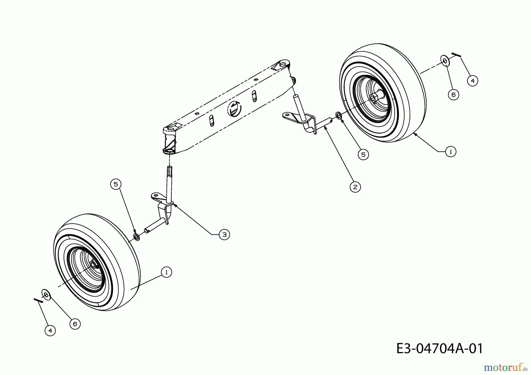  MTD ältere Modelle Rasentraktoren 125/96 13AH650F752  (2004) Räder vorne 13x5