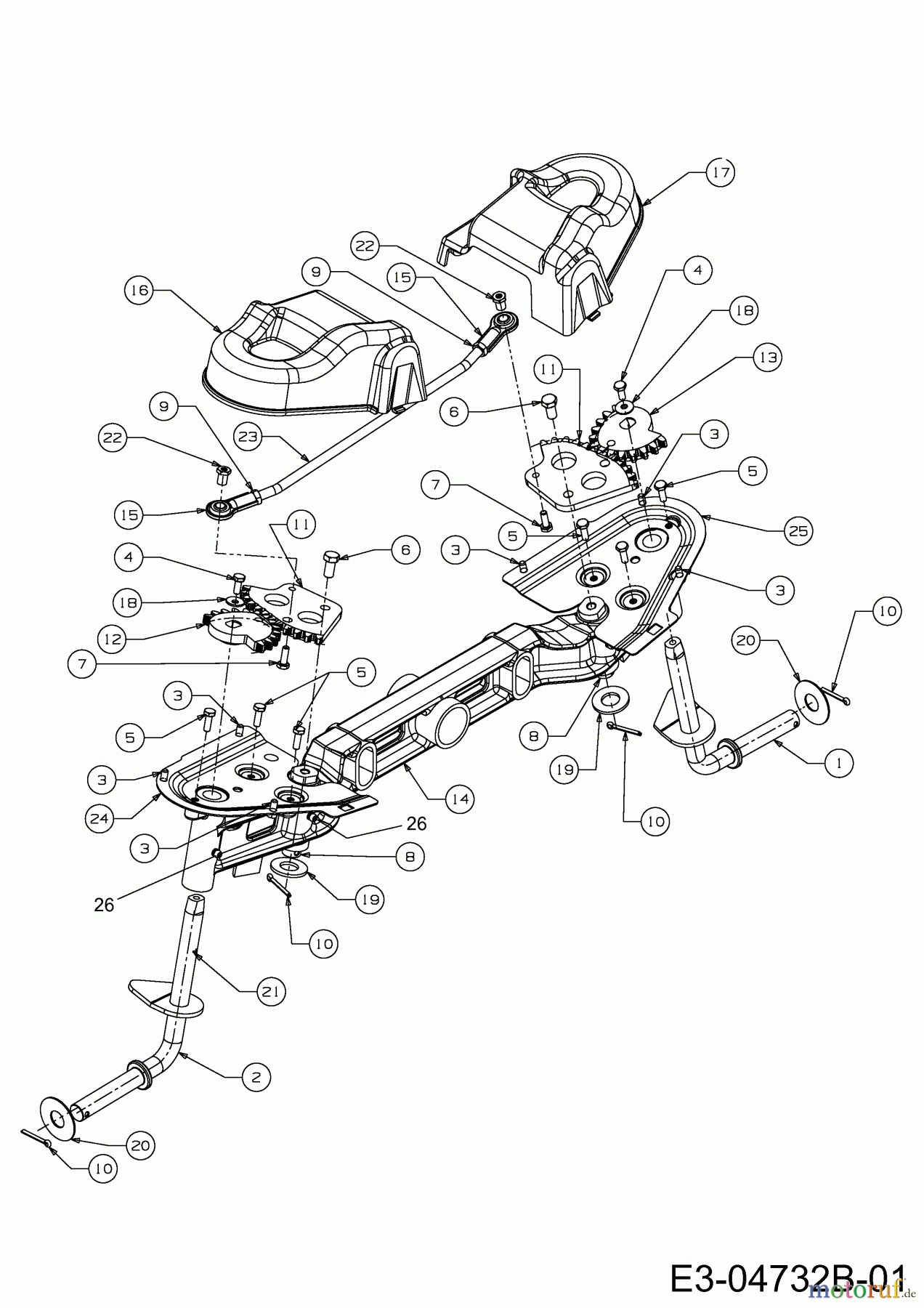  Cub Cadet Zero Turn i 1050 17AF9BKP330  (2012) Vorderachse