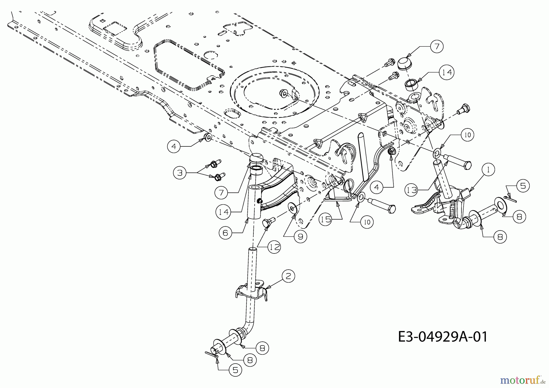  Gutbrod ältere Modelle Rasentraktoren GLX 105 RHL-SK 13AF51GN490  (2009) Vorderachse