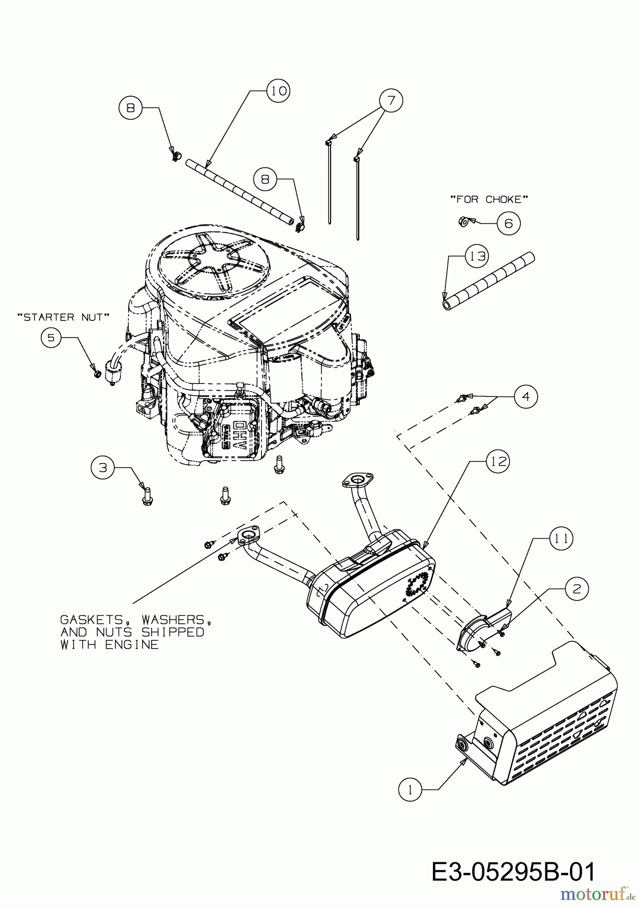  MTD ältere Modelle Rasentraktoren 24/105 H 13DI513N686  (2011) Motorzubehör