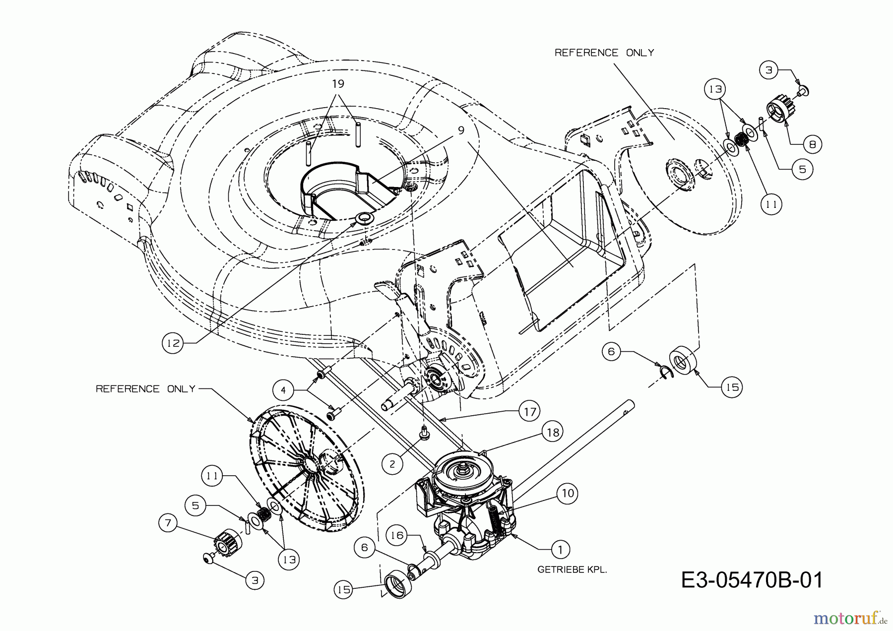  MTD Motormäher mit Antrieb SP 46 B 12D-J24J615  (2011) Getriebe