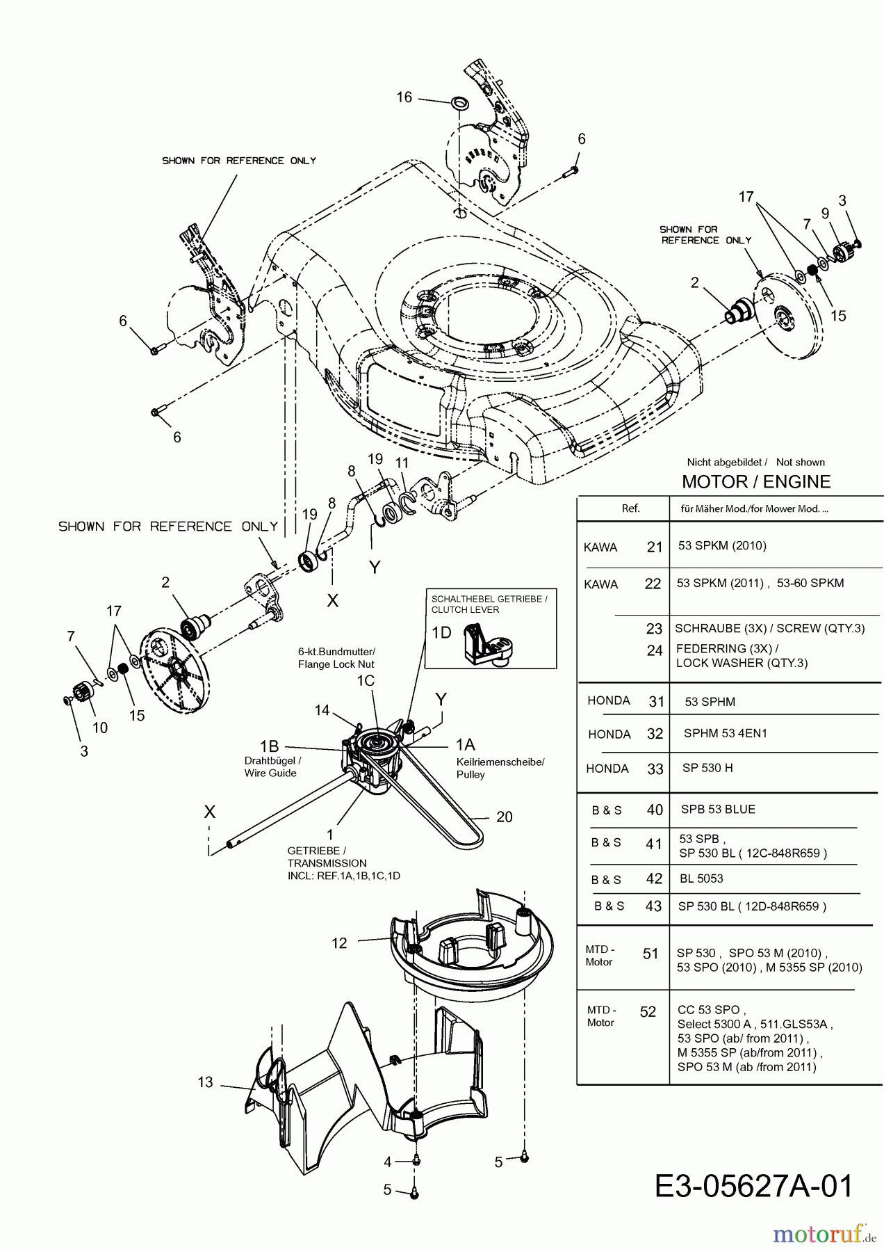  Mastercut Motormäher mit Antrieb SP 530 BL 12C-848R659  (2011) Getriebe, Motor