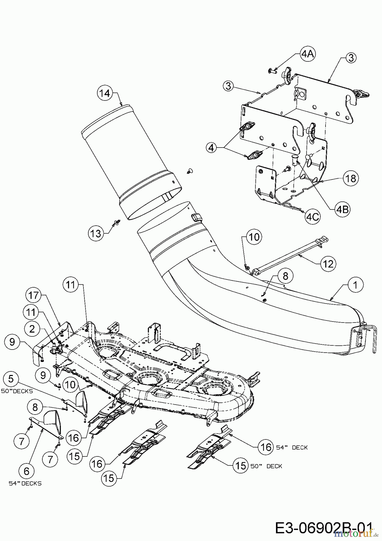  MTD Zubehör Zubehör Garten- und Rasentraktoren Grasfangvorrichtung für GT Modelle mit Mähwerk 50