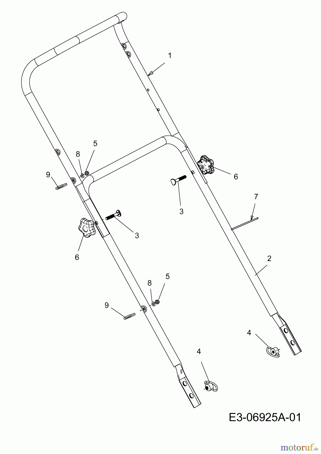  MTD Motormäher mit Antrieb 53 SPHWMBE 12AE858U676  (2012) Holm