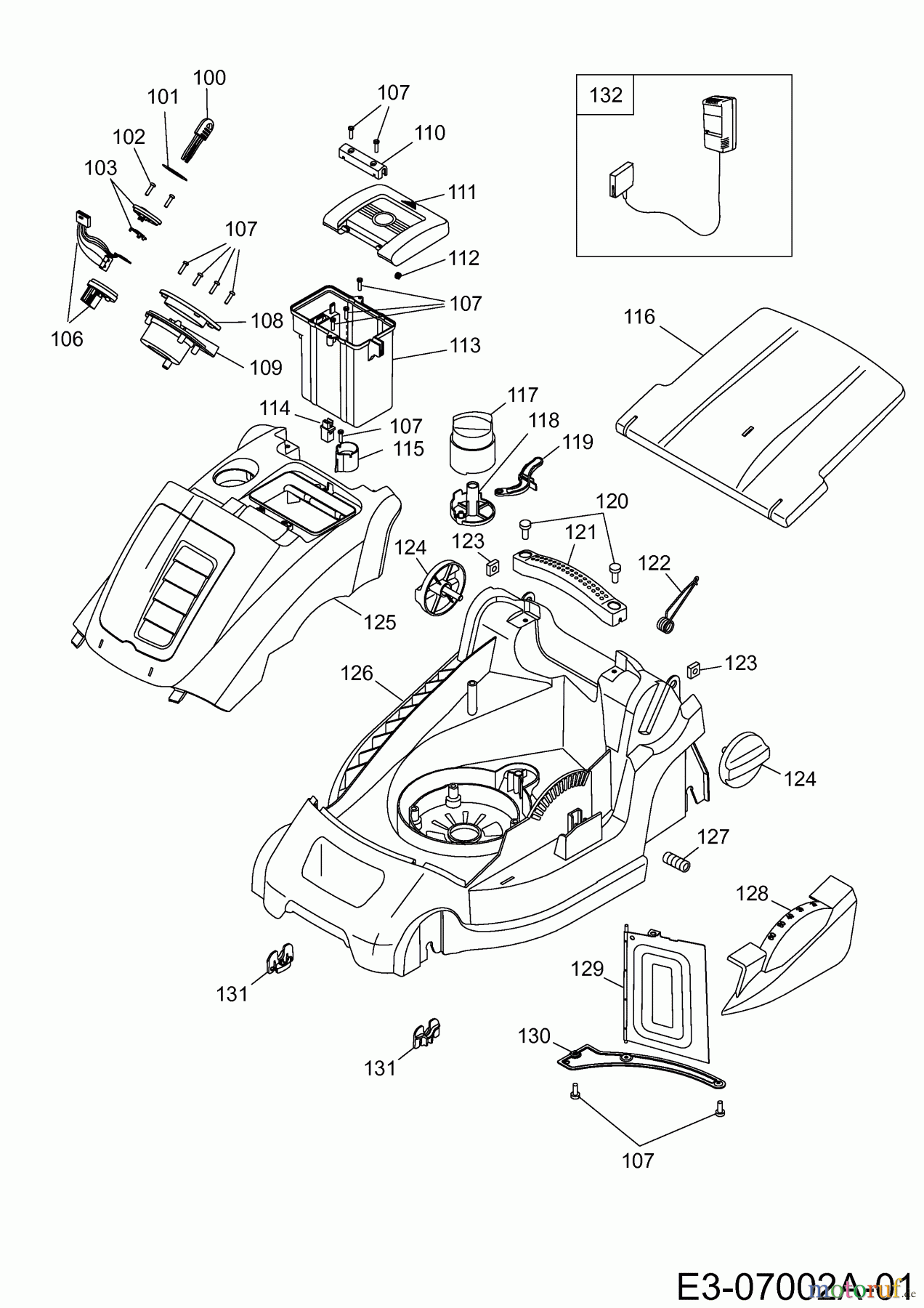  Sentar Akkumäher SE 37 LI 18AWG3D-663  (2011) Ladegerät, Mähwerksgehäuse