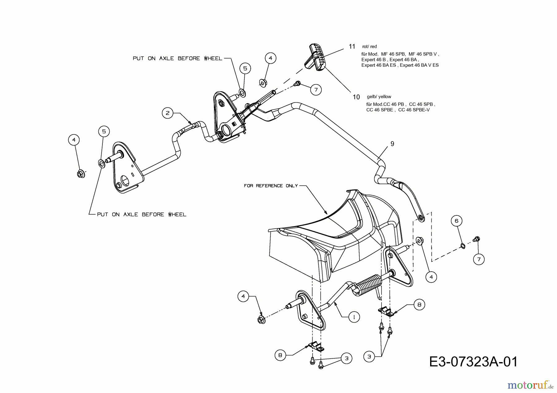  Wolf-Garten Motormäher mit Antrieb Expert 46 BAES 12AEK18Z650  (2013) Schnitthöhenverstellung