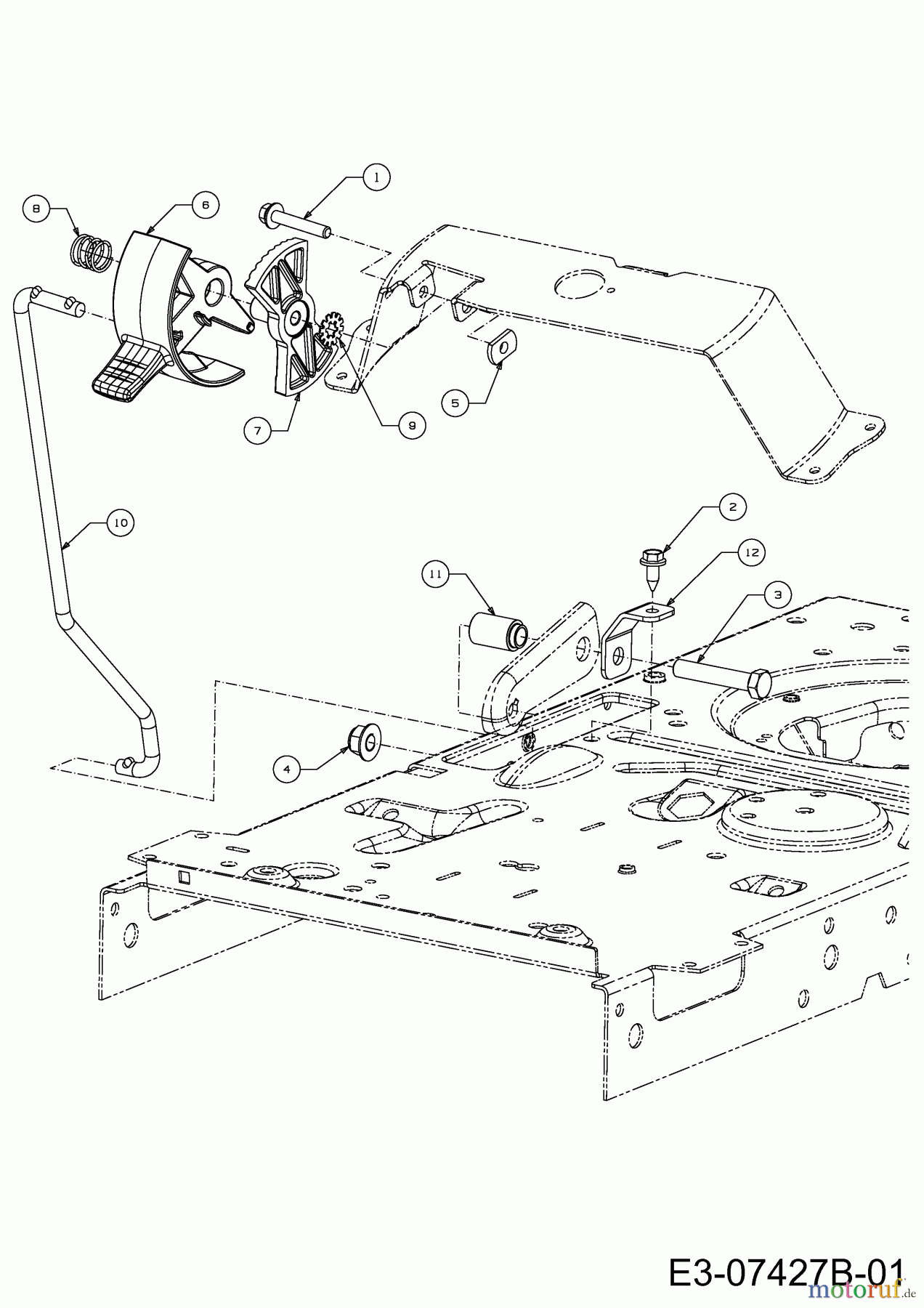  MTD Rasentraktoren 22/46 13AT77KT308  (2016) Geschwindigkeitsregelung