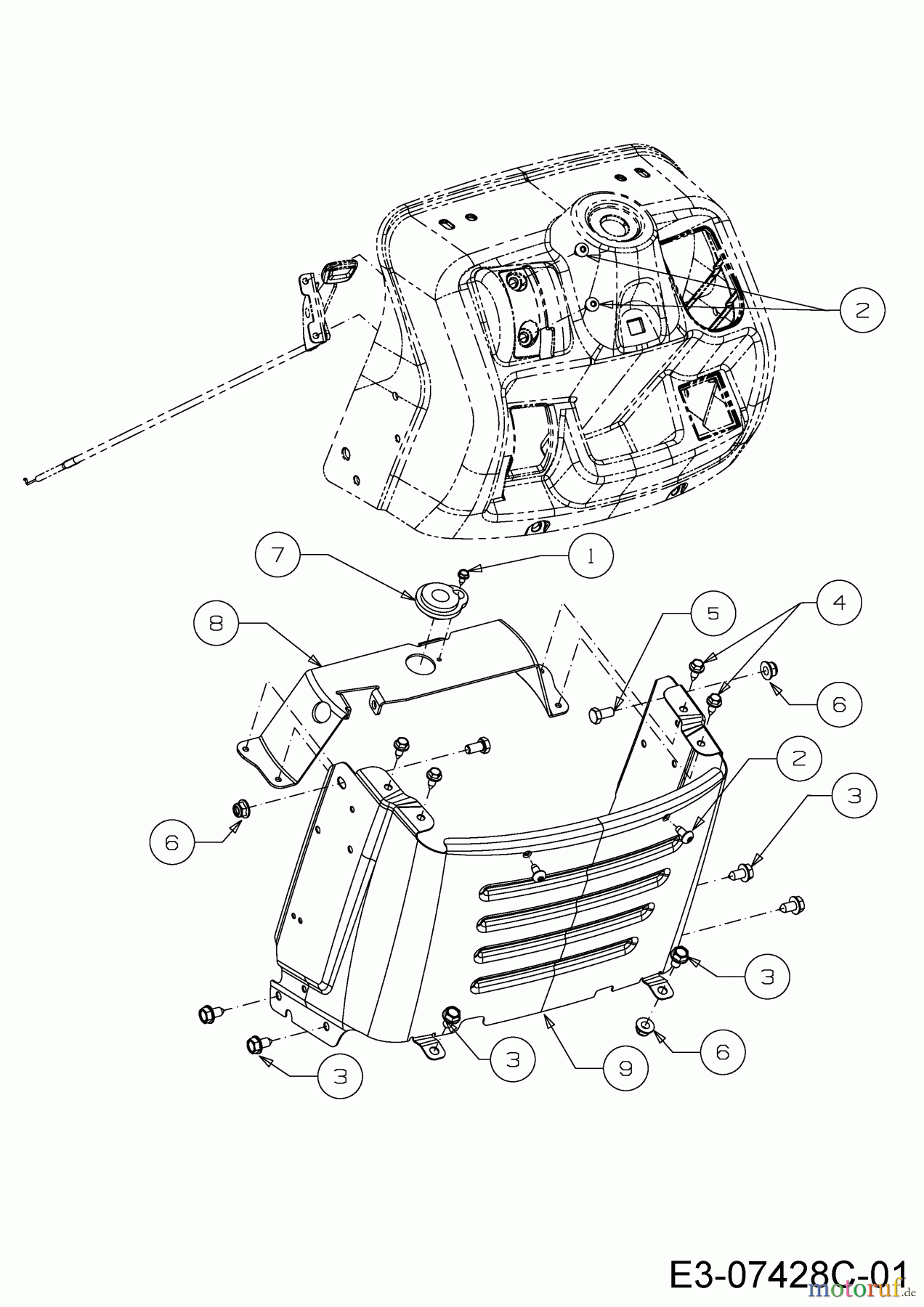  MTD Rasentraktoren Smart RC 125 13HH76KC600  (2015) Armaturenbrett Unterteil